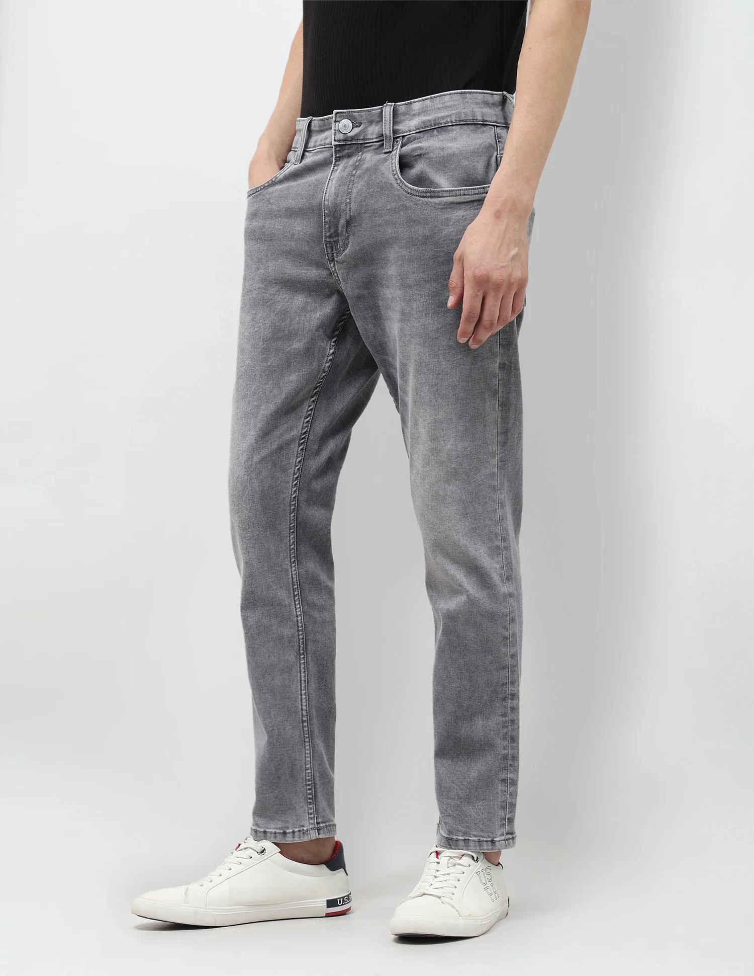 Henry Tapered Fit Grey Jeans - Image 4