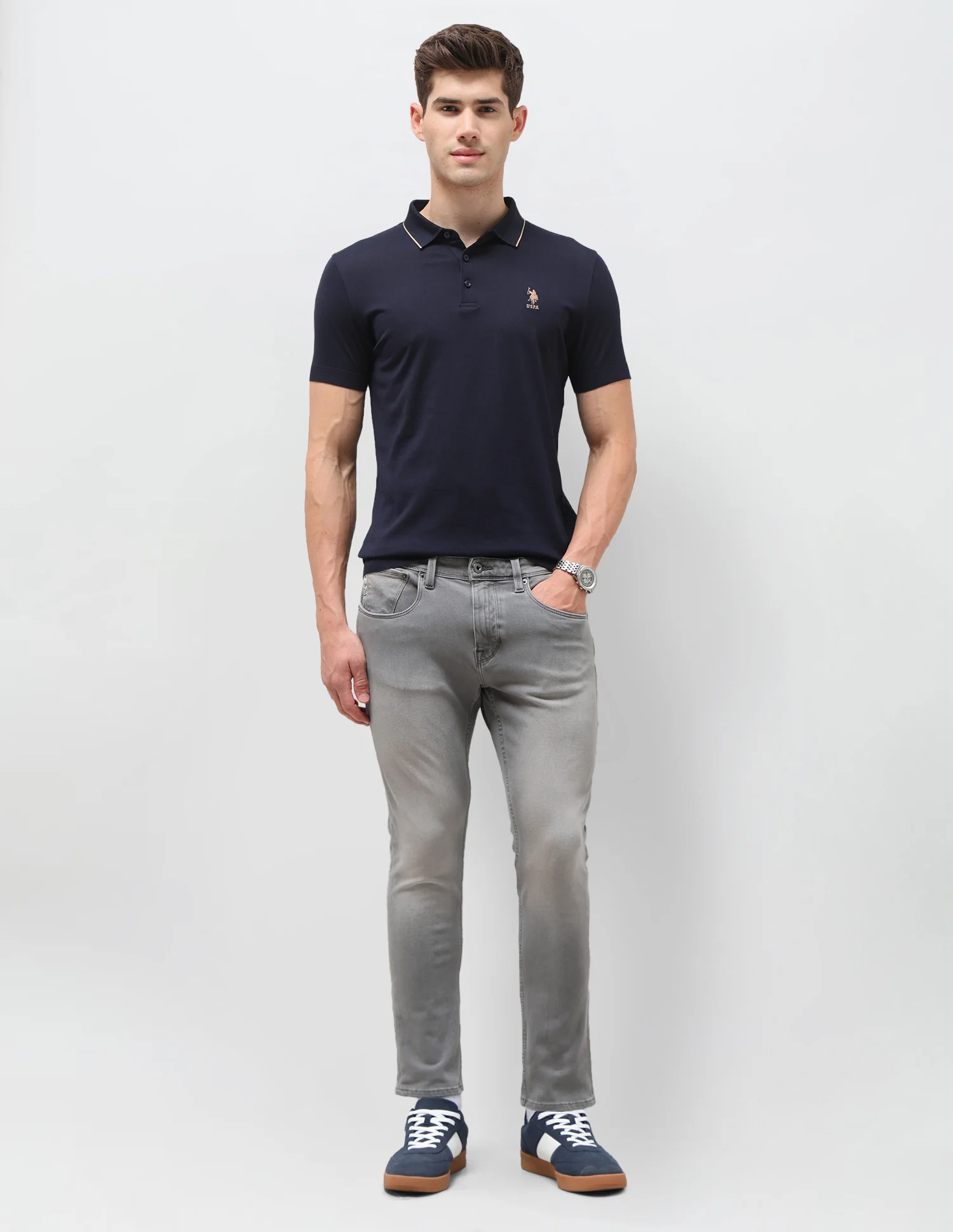 Henry Tapered Fit Grey Jeans - Image 3