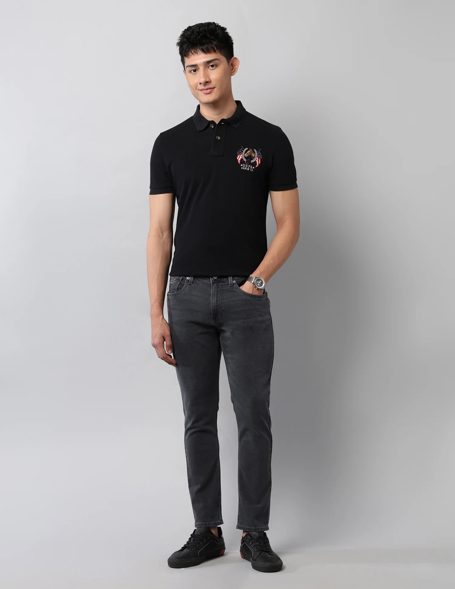 Henry Tapered Fit Grey Jeans - Image 3