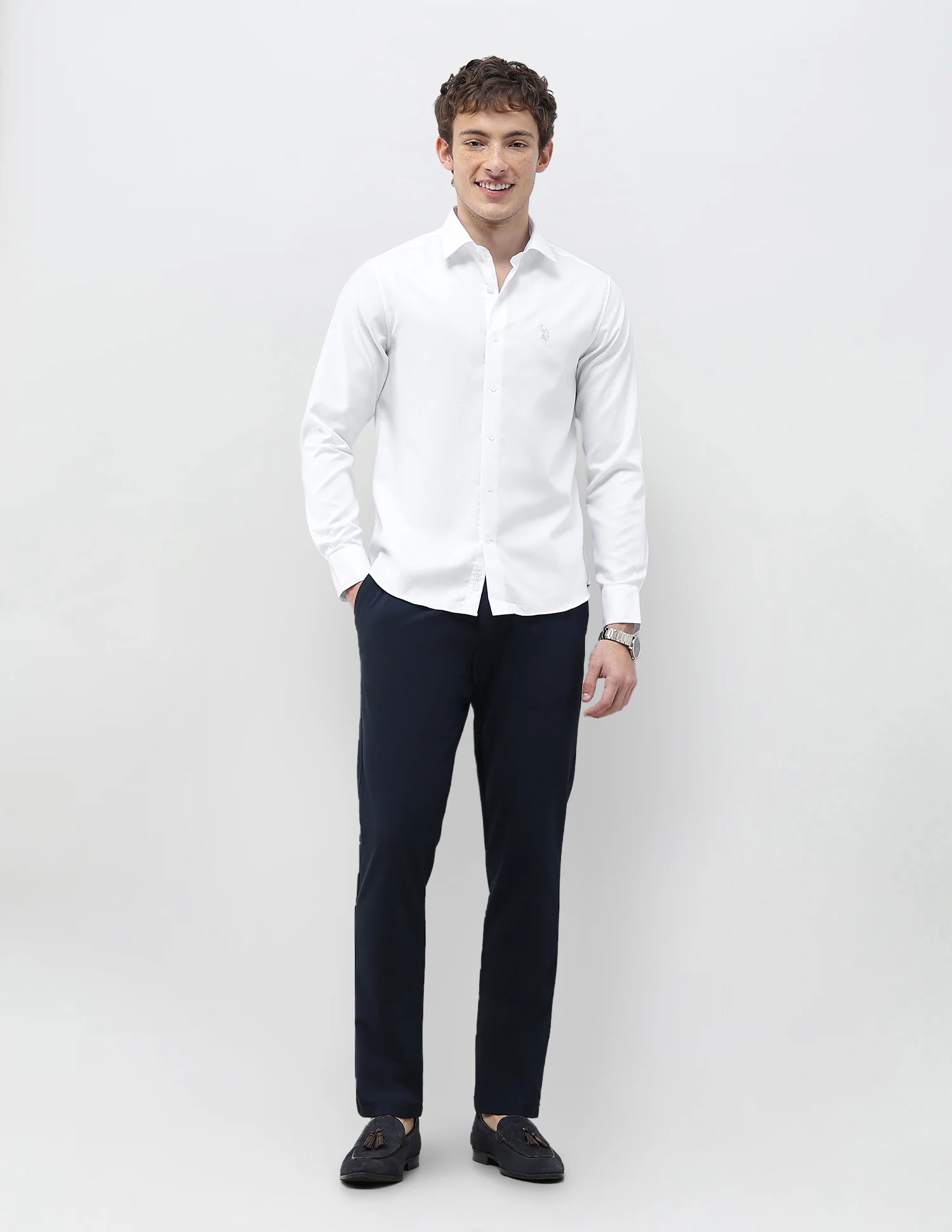 Herringbone Tailored Fit Shirt - Image 3