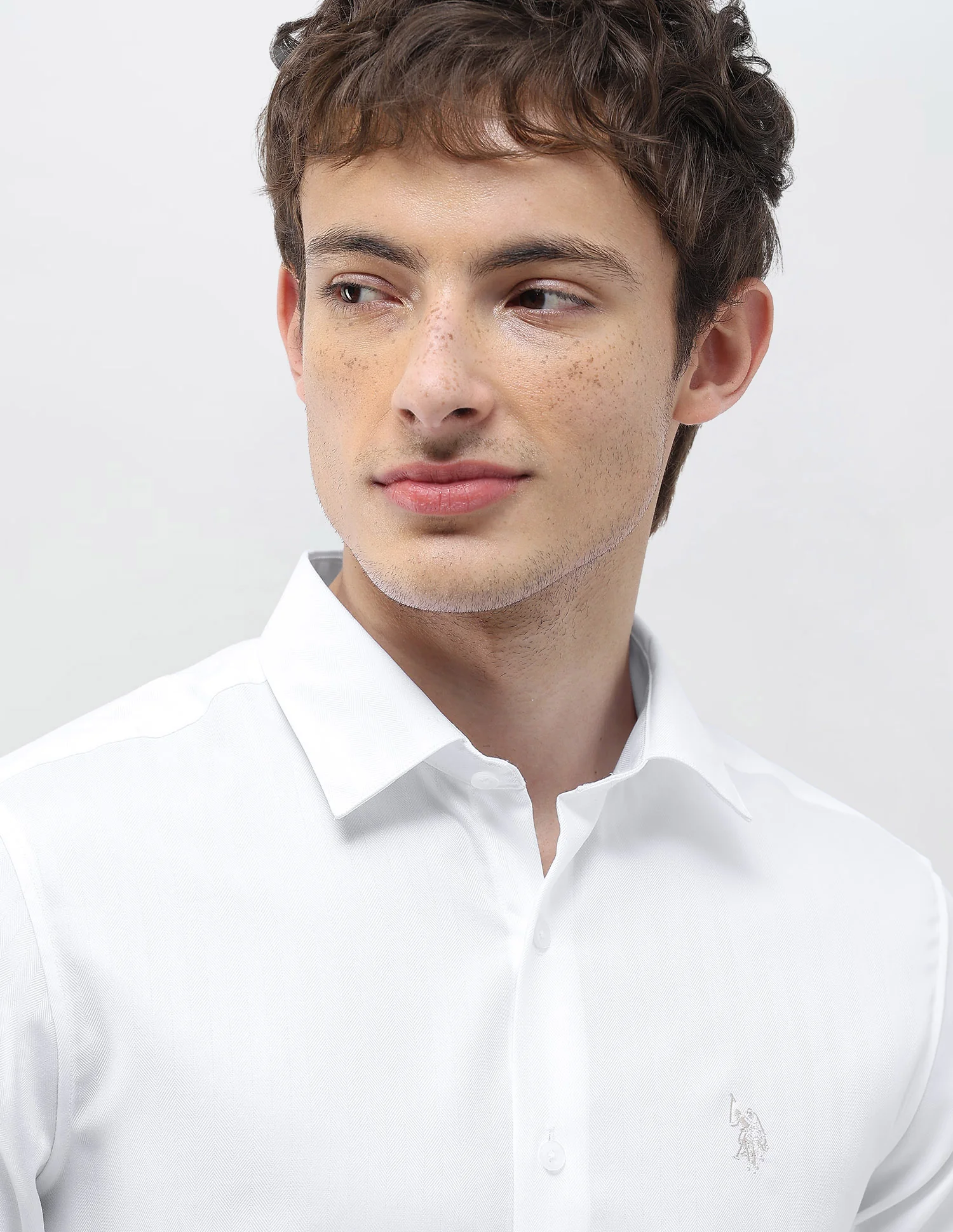 Herringbone Tailored Fit Shirt - Image 7