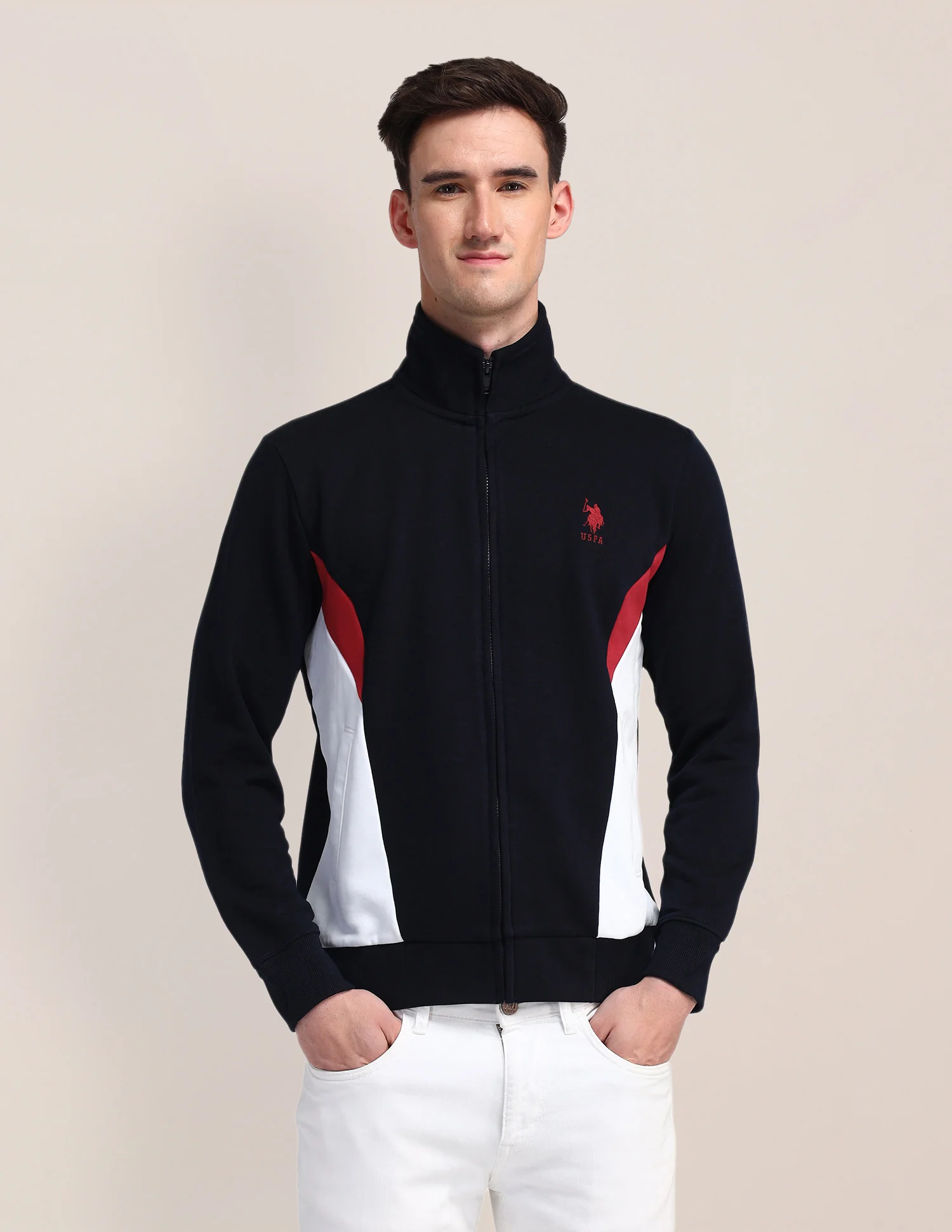 High Neck Colour Blocked Sweatshirt - Image 6