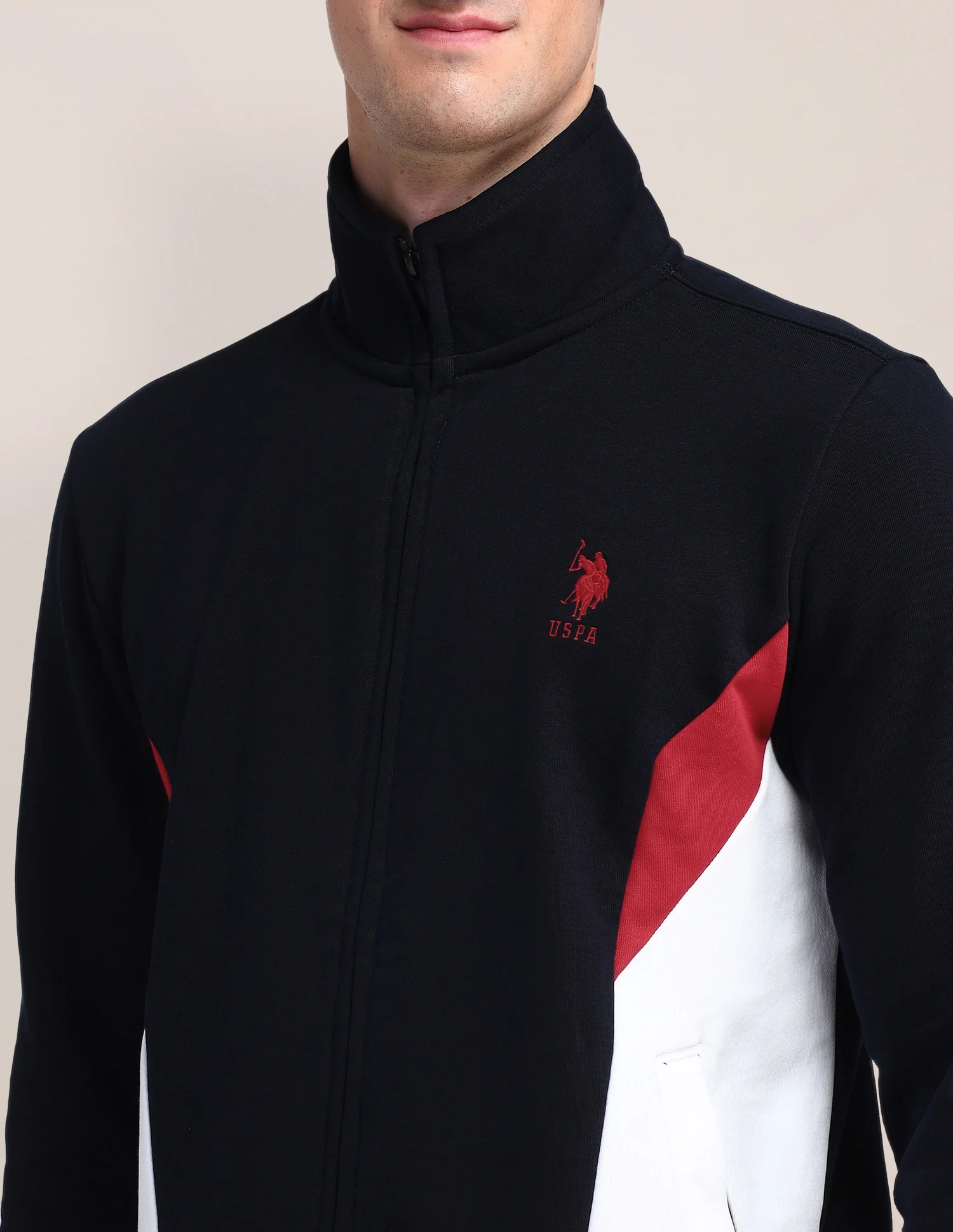 High Neck Colour Blocked Sweatshirt - Image 7