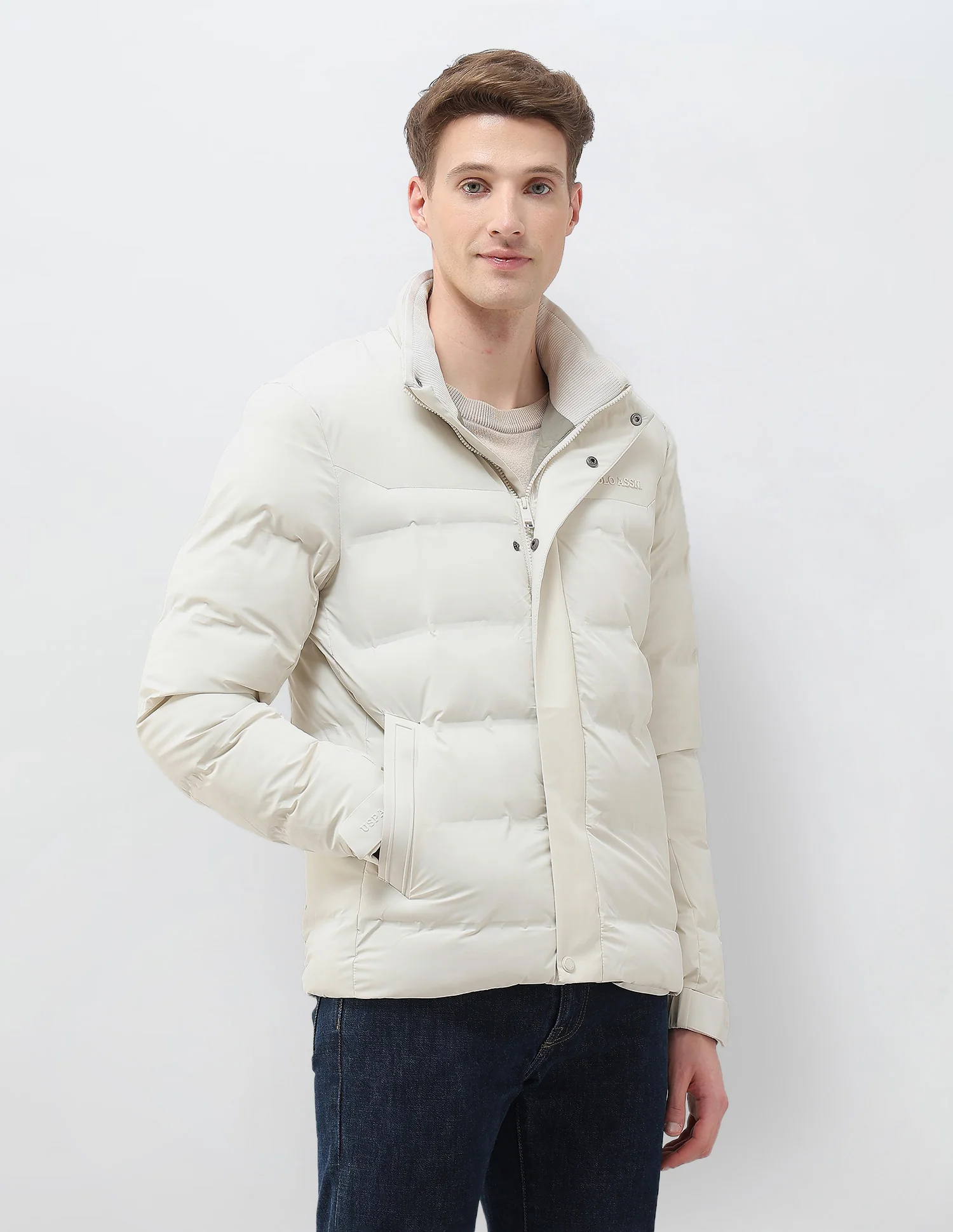 High Neck Regular Fit Smart Heat Jacket - Image 4