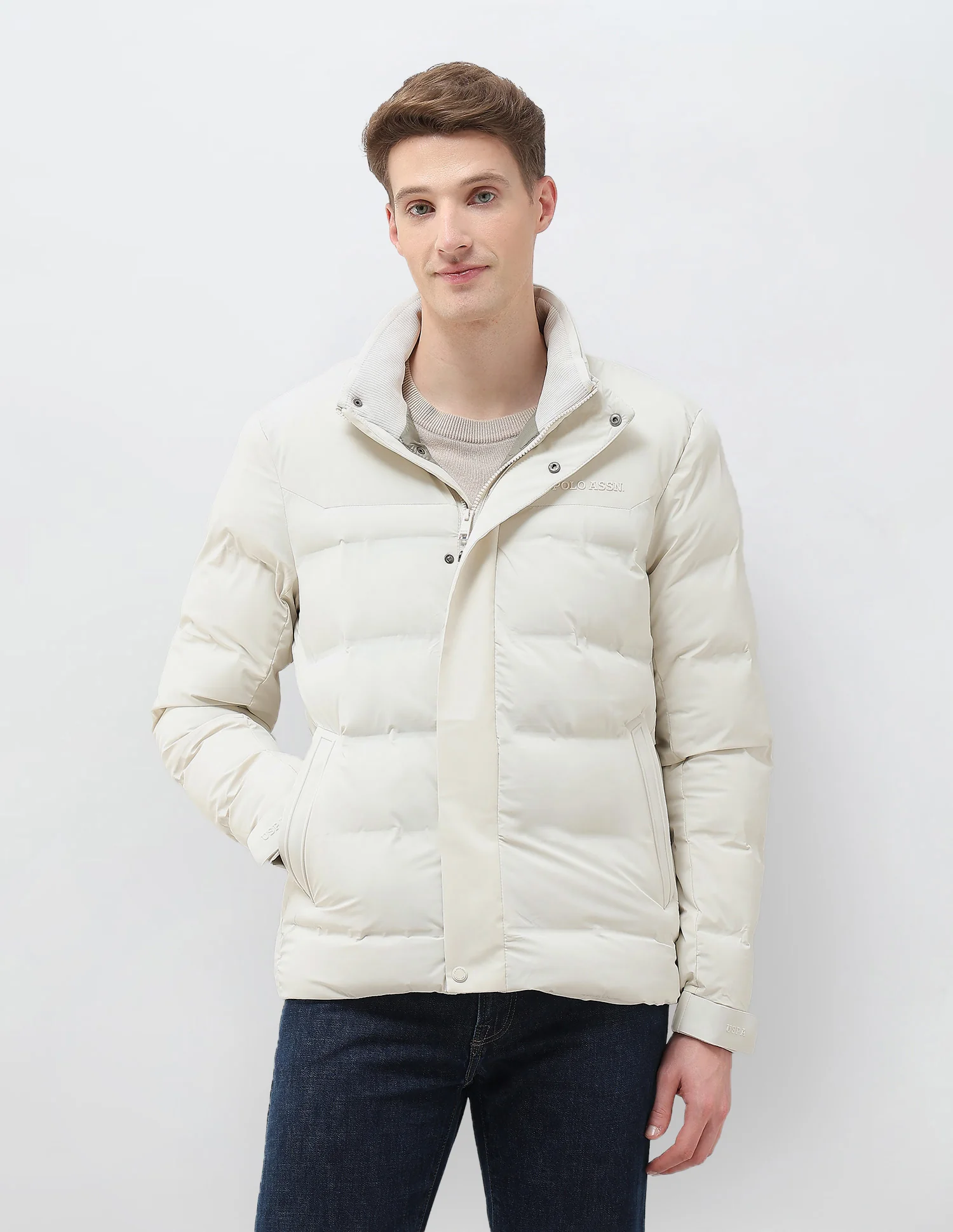 High Neck Regular Fit Smart Heat Jacket - Image 6