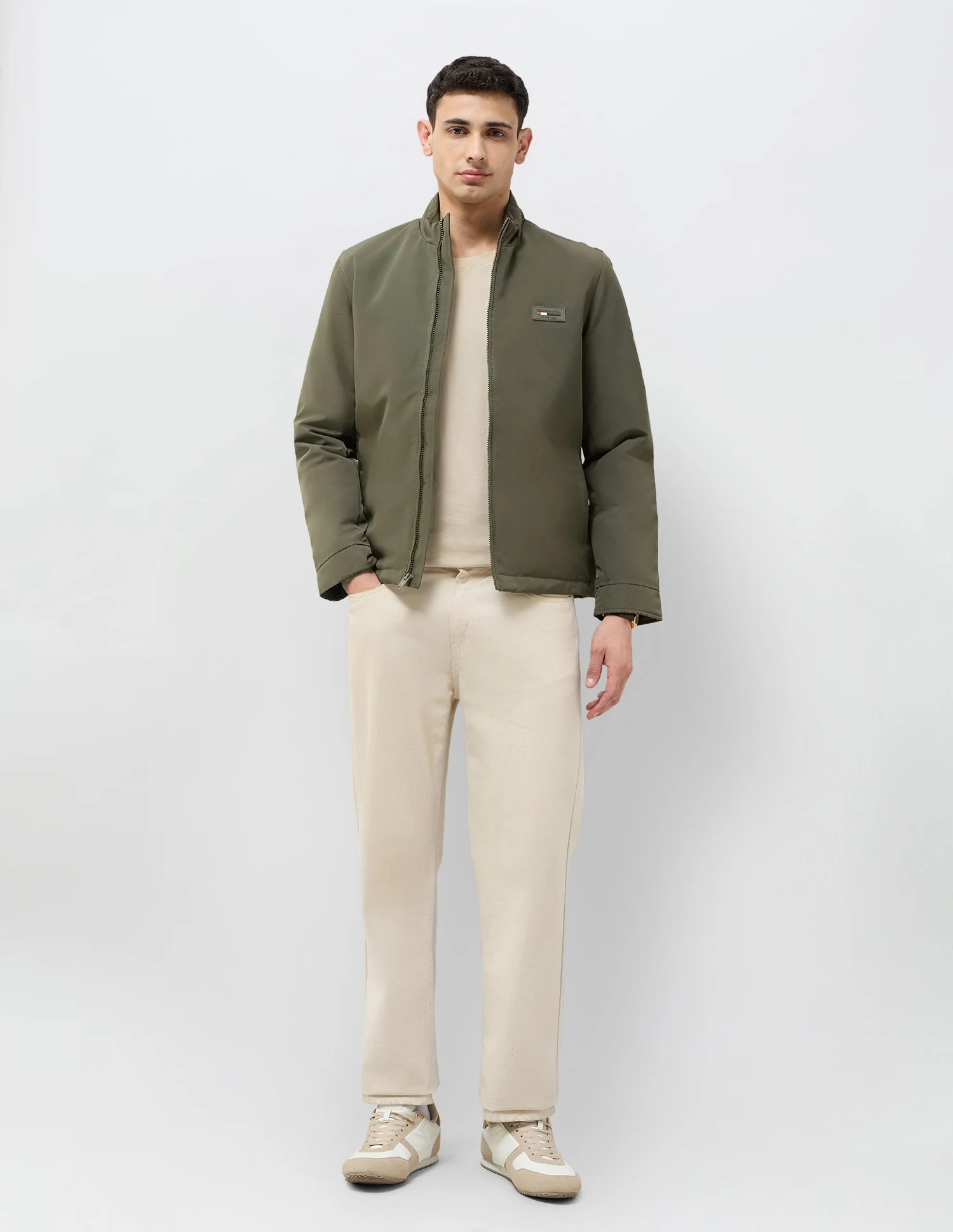 High Neck Solid Jacket - Image 3