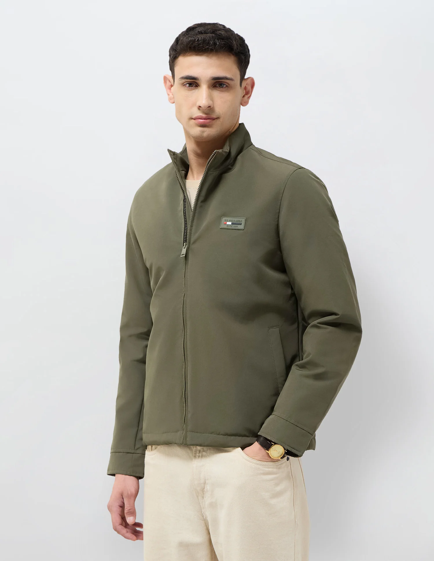 High Neck Solid Jacket - Image 4