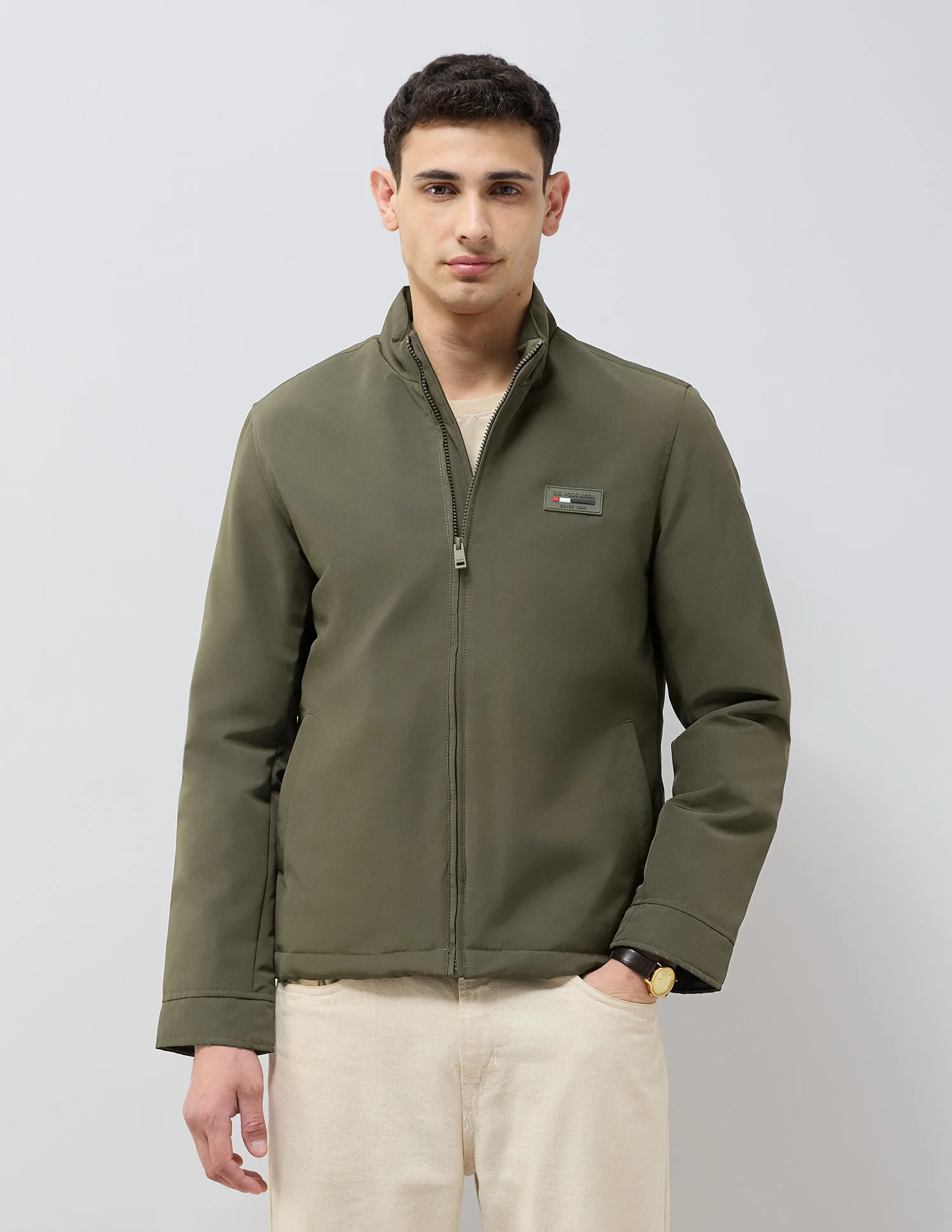 High Neck Solid Jacket - Image 6