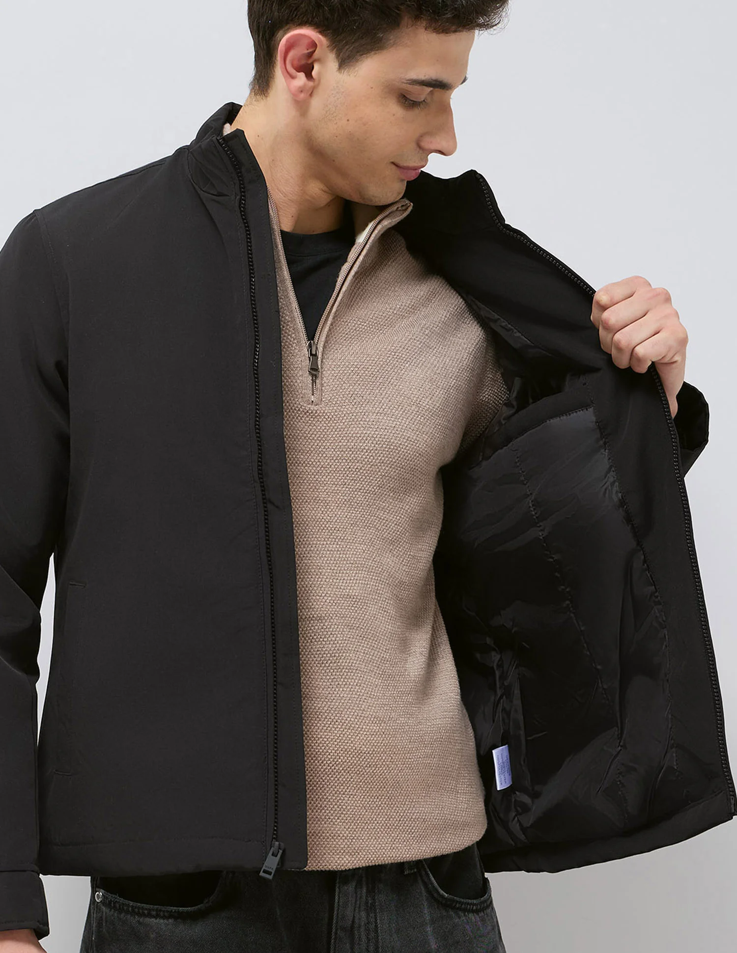 High Neck Solid Jacket - Image 9