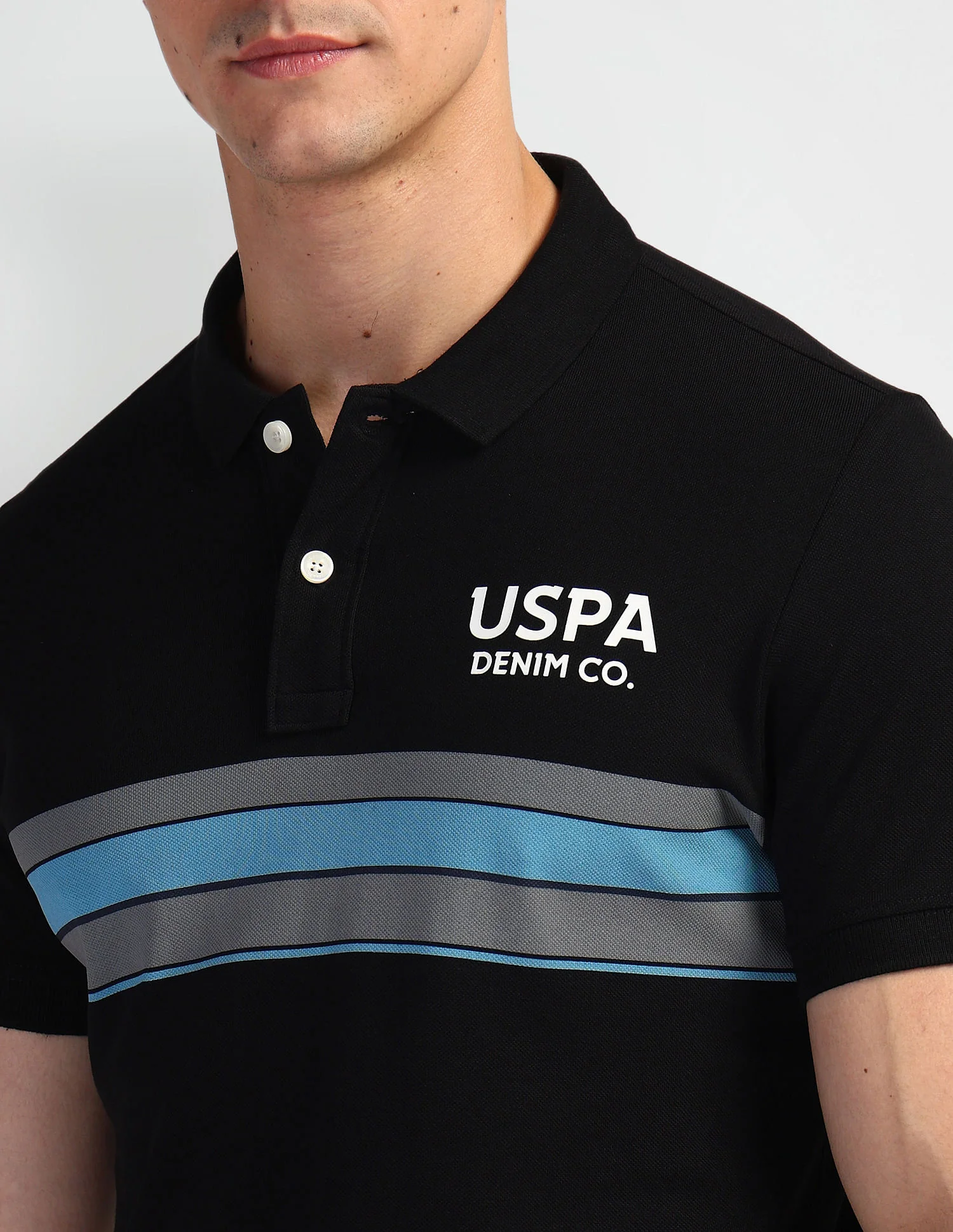 Horizontal Stripe Muscle Fit Polo Shirt - Image 7