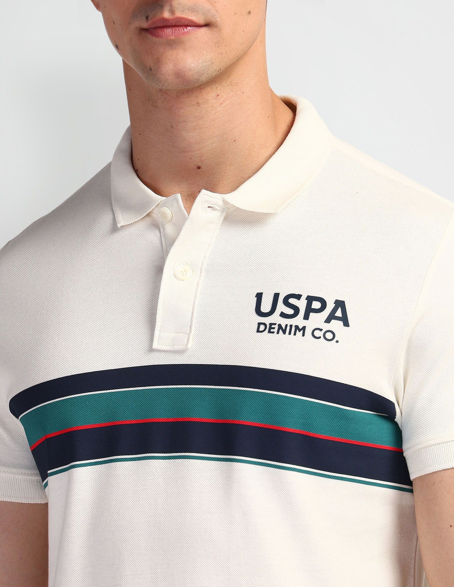 Horizontal Stripe Muscle Fit Polo Shirt - Image 7