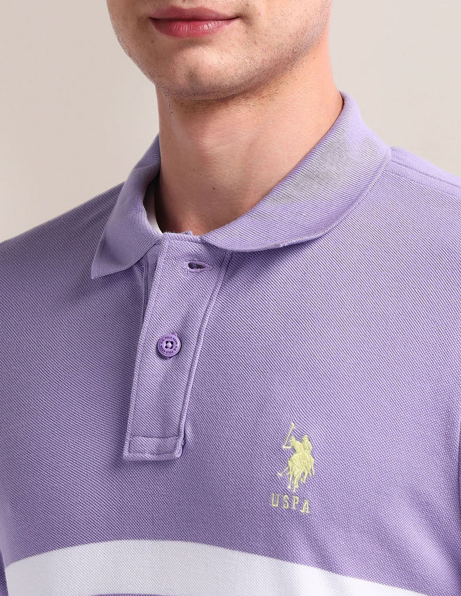 Horizontal Stripe Slim Polo Shirt - Image 7