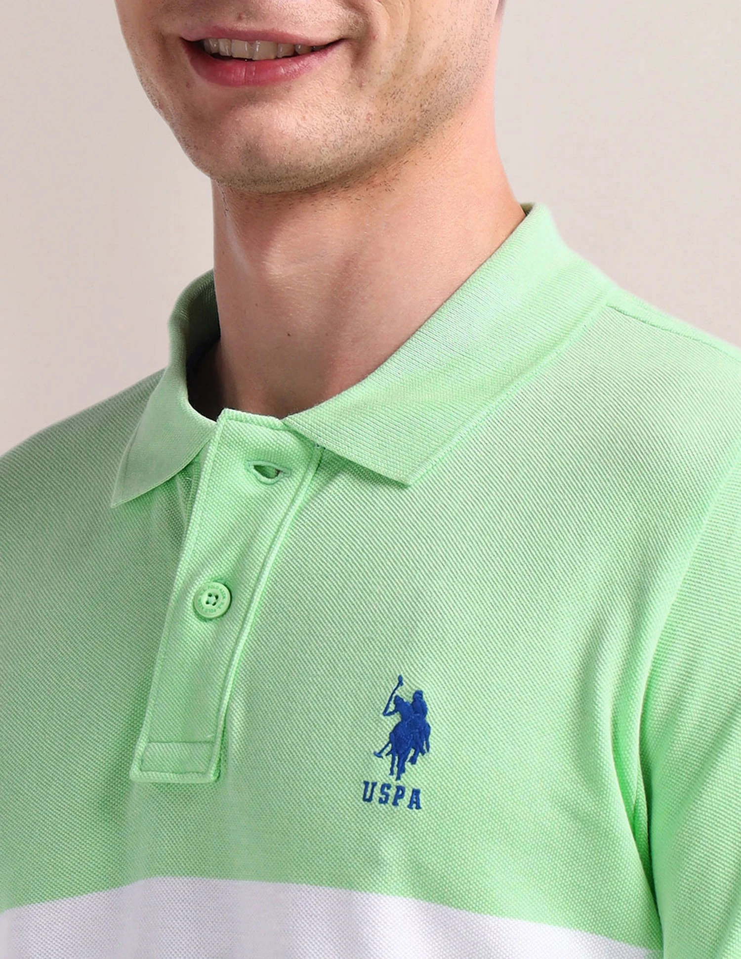 Horizontal Stripe Slim Polo Shirt - Image 6