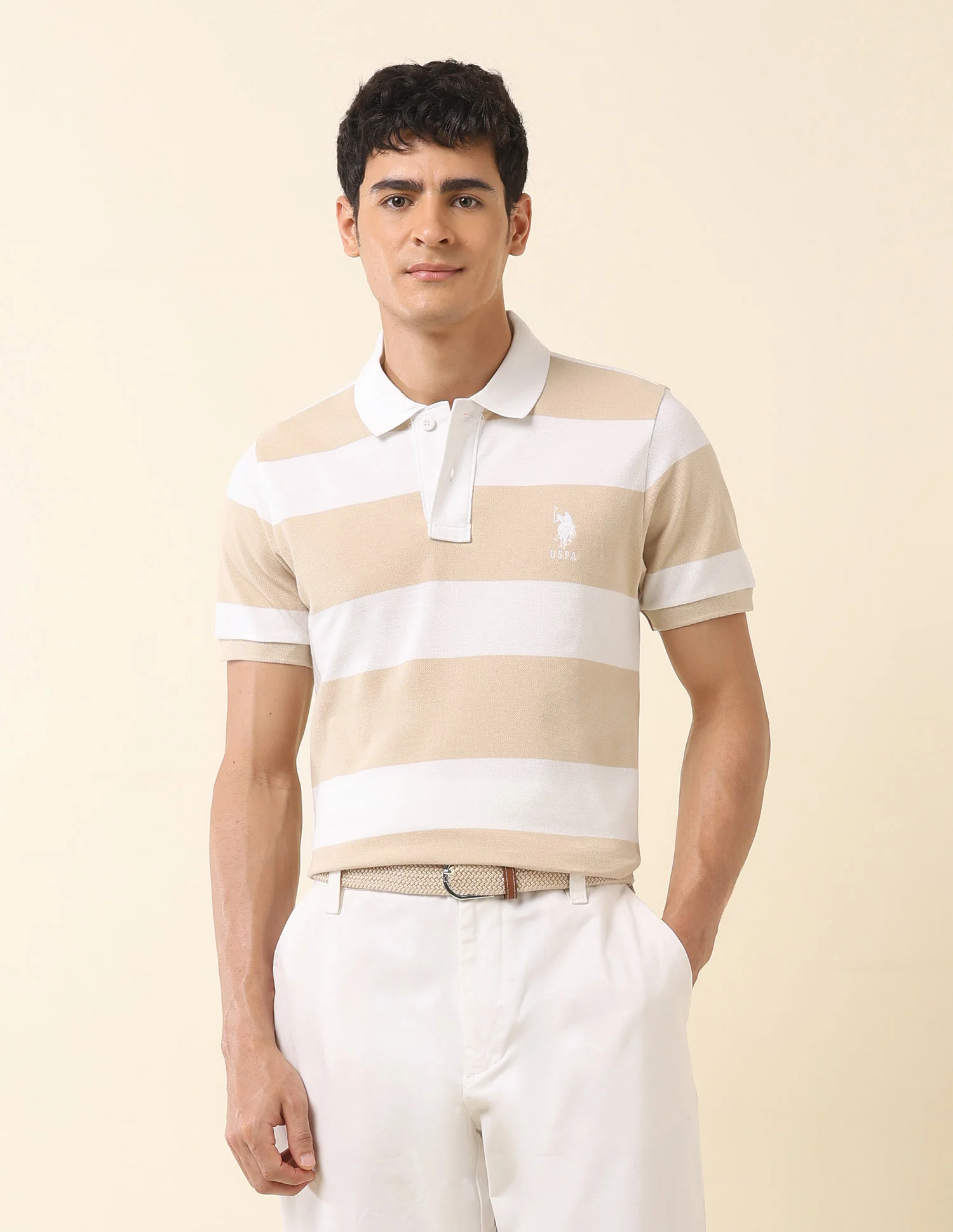 Horizontal Striped Classic Polo Shirt