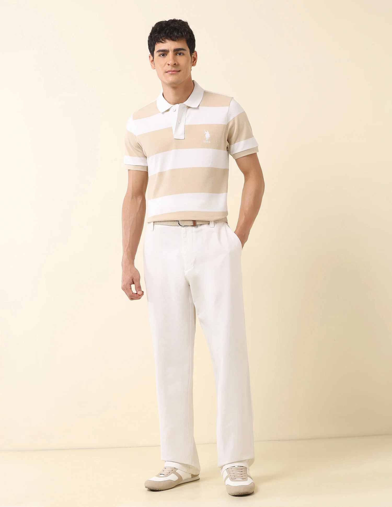 Horizontal Striped Classic Polo Shirt - Image 3