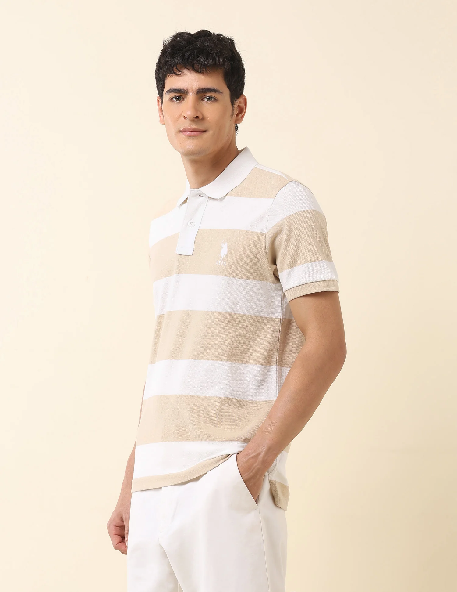 Horizontal Striped Classic Polo Shirt - Image 4