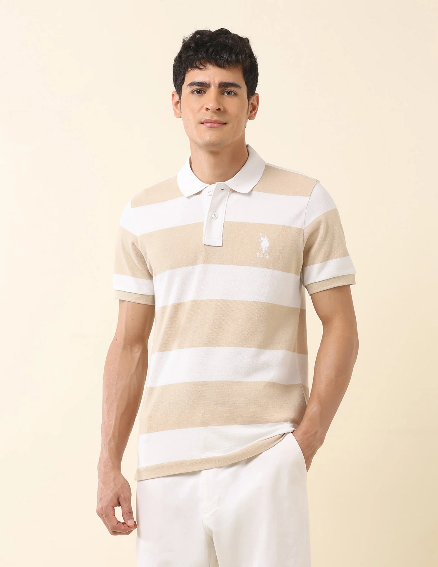 Horizontal Striped Classic Polo Shirt - Image 6