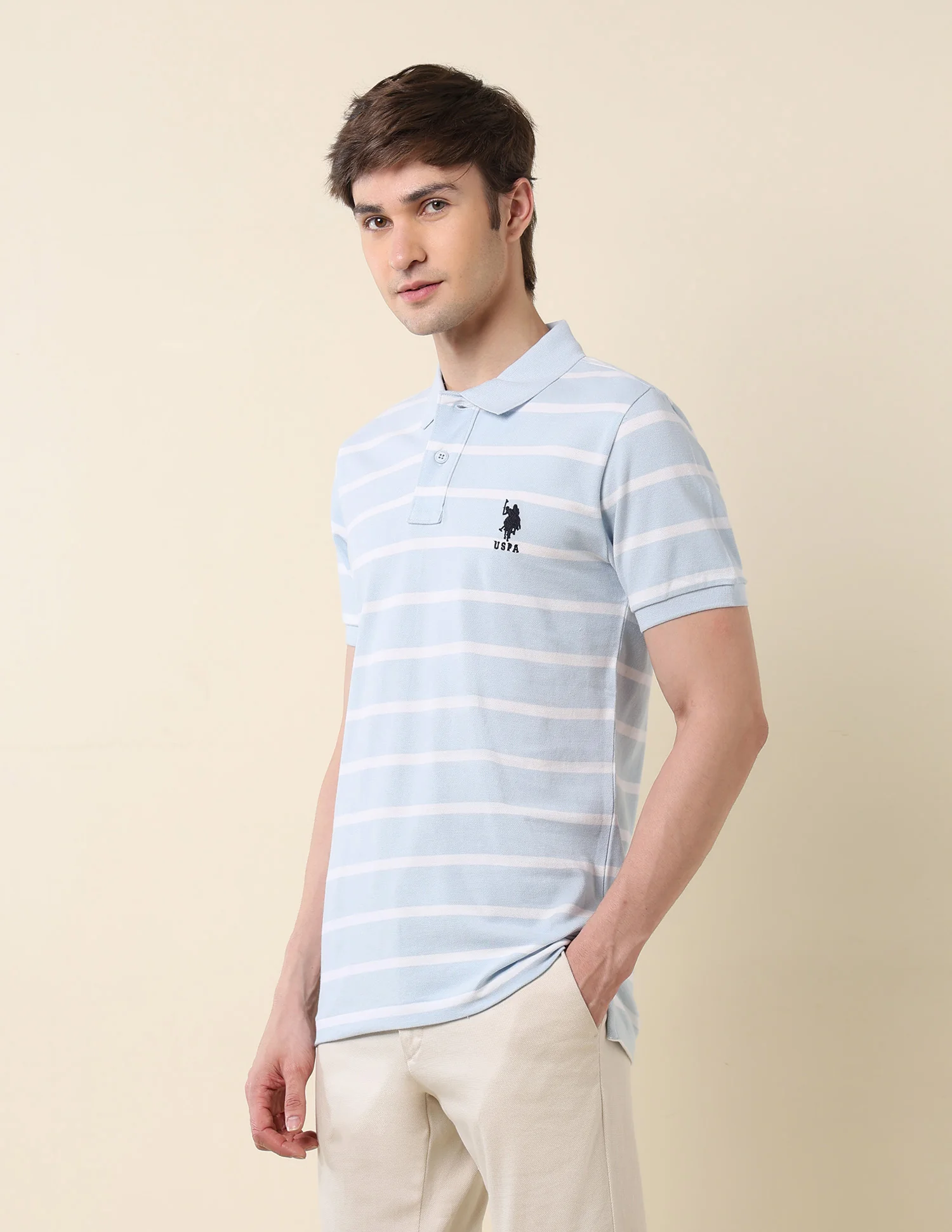 Horizontal Striped Classic Polo Shirt - Image 4