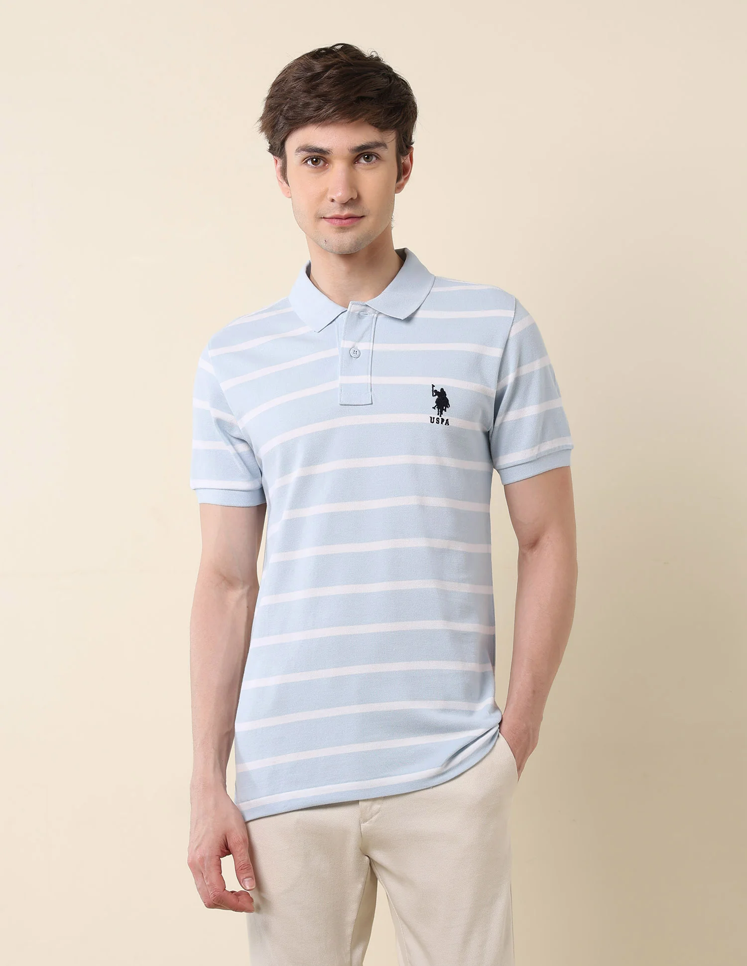 Horizontal Striped Classic Polo Shirt - Image 6