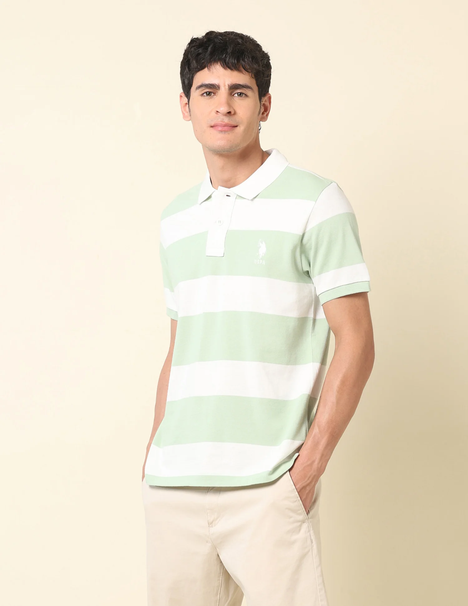 Horizontal Striped Classic Polo Shirt - Image 4