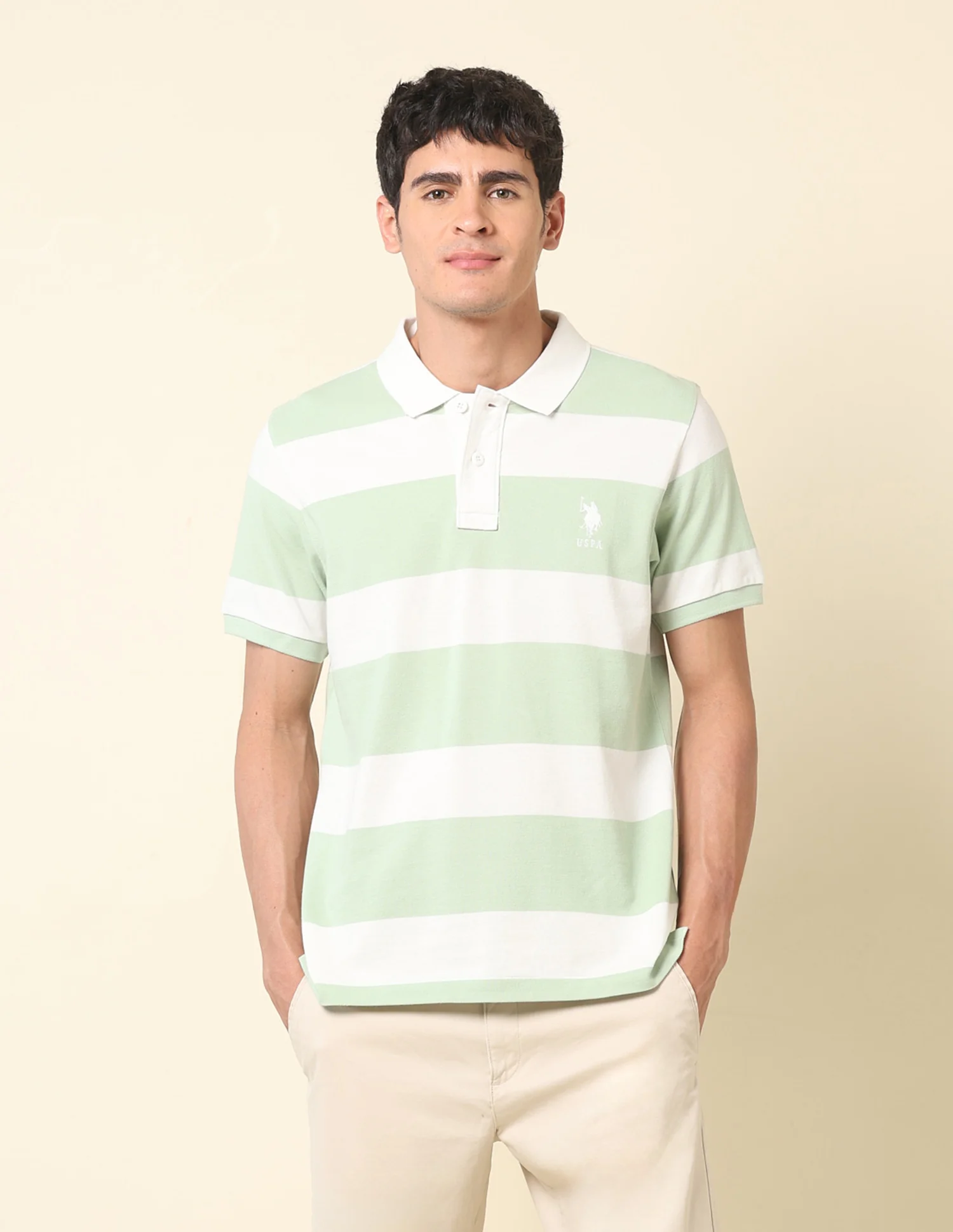 Horizontal Striped Classic Polo Shirt - Image 6