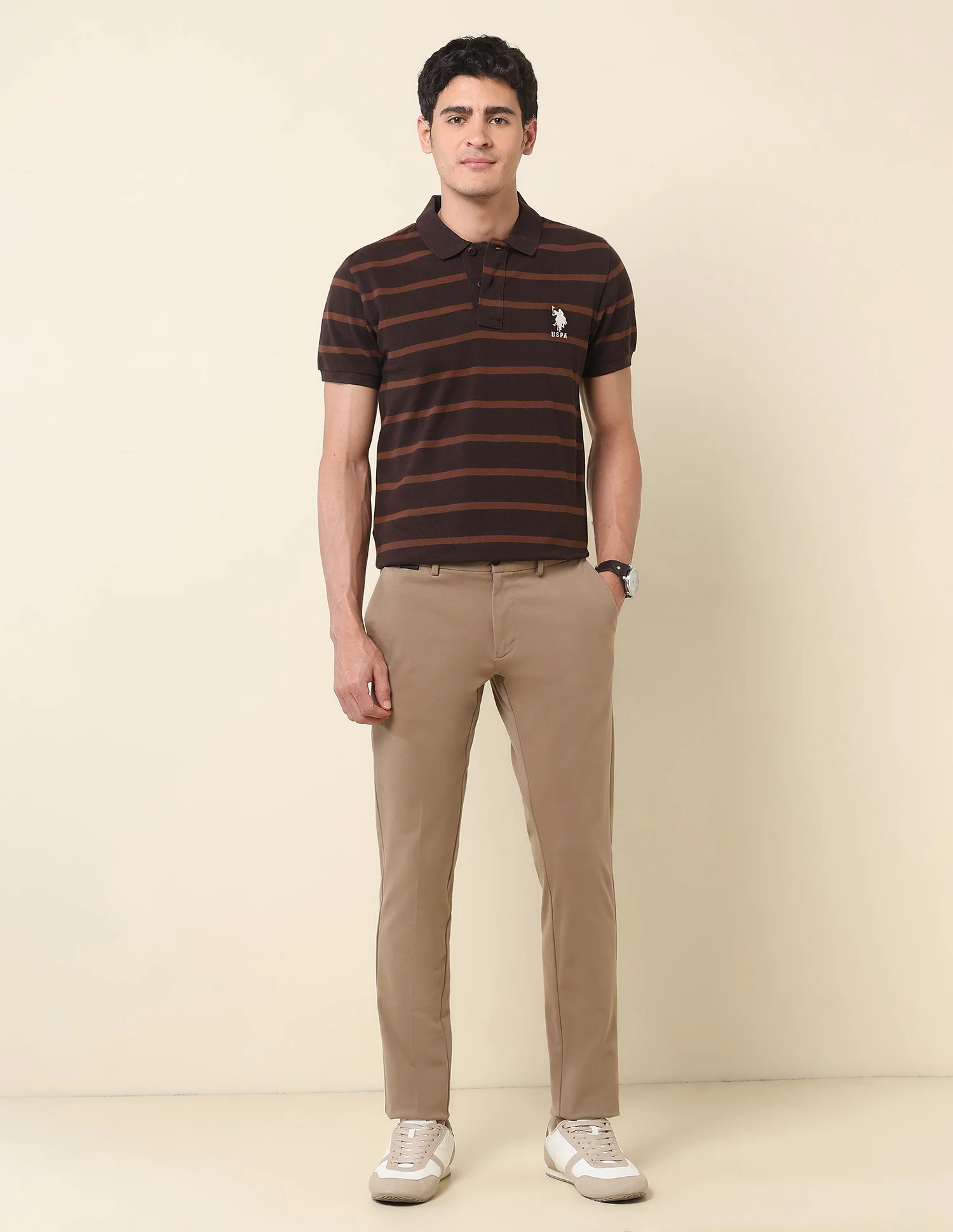 Horizontal Striped Classic Polo Shirt - Image 3