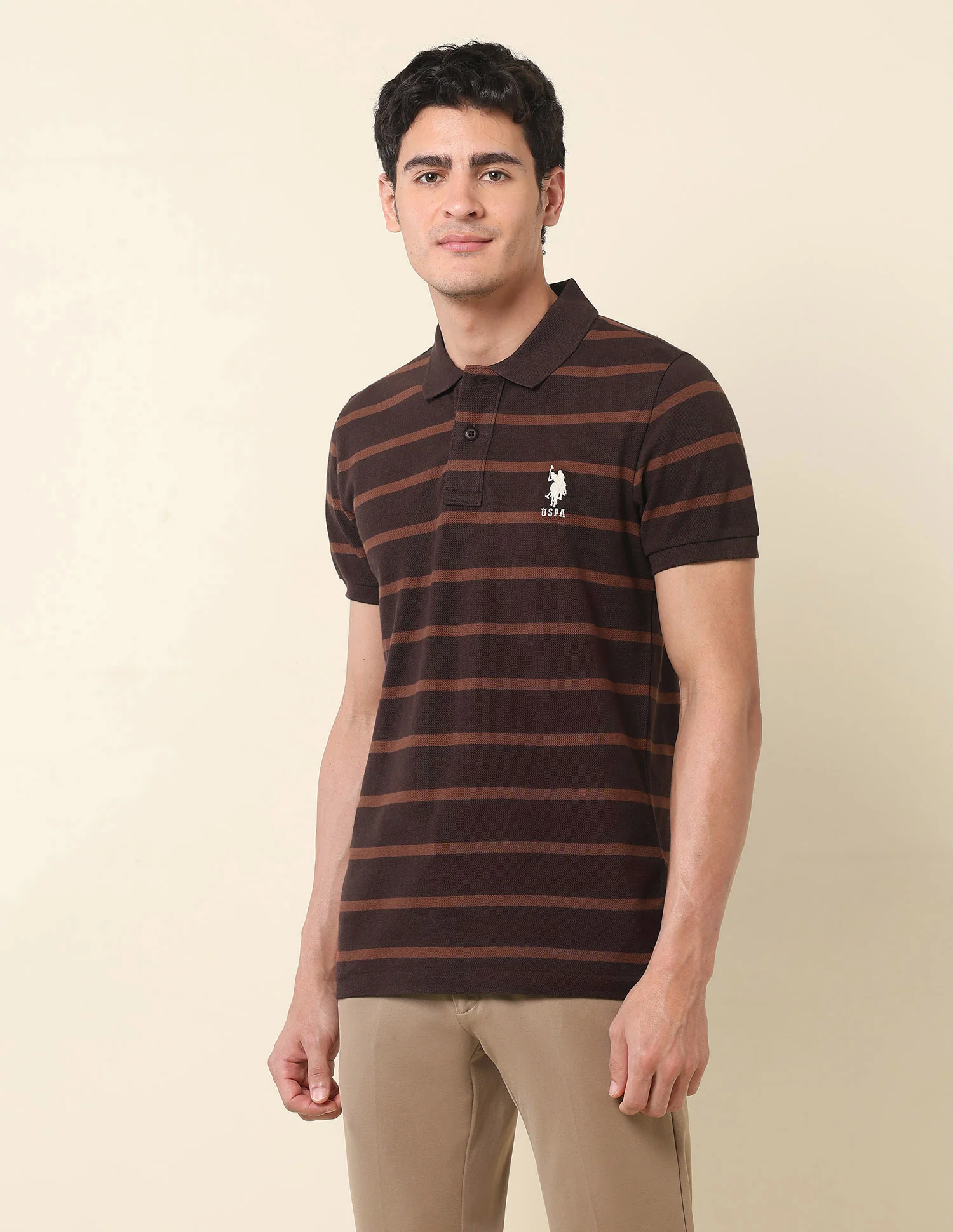 Horizontal Striped Classic Polo Shirt - Image 4