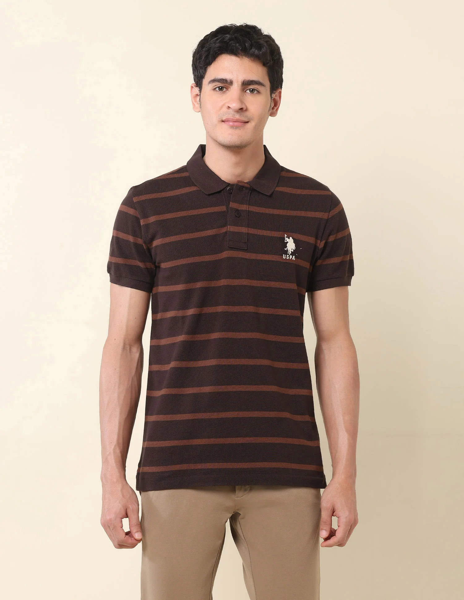 Horizontal Striped Classic Polo Shirt - Image 6