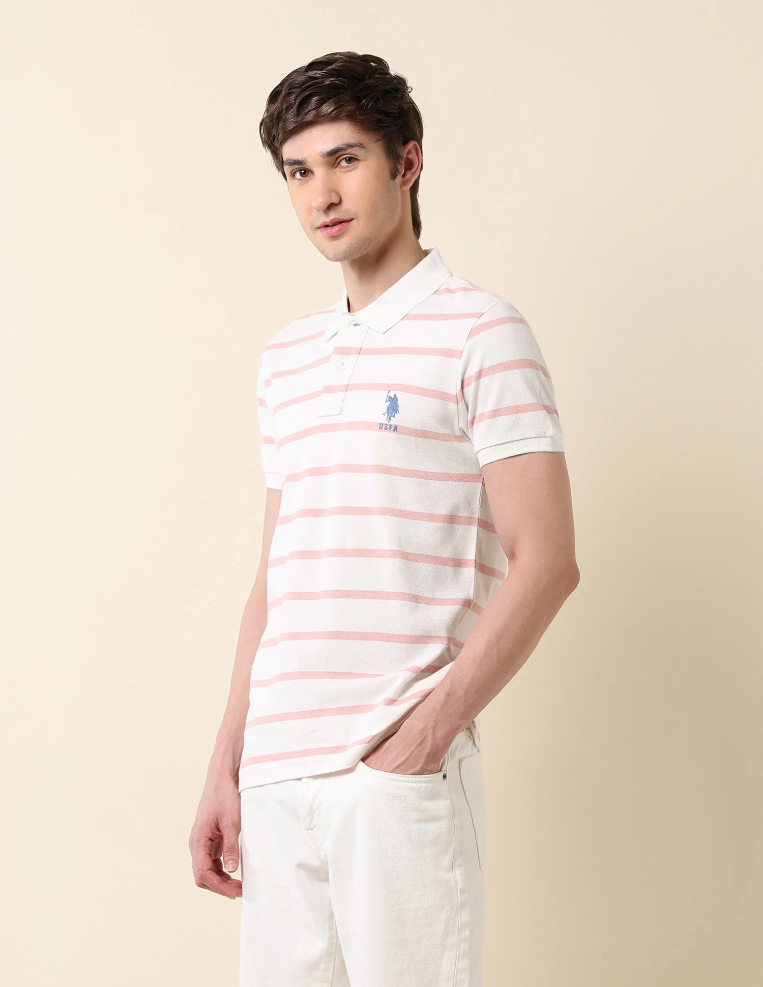 Horizontal Striped Classic Polo Shirt - Image 4