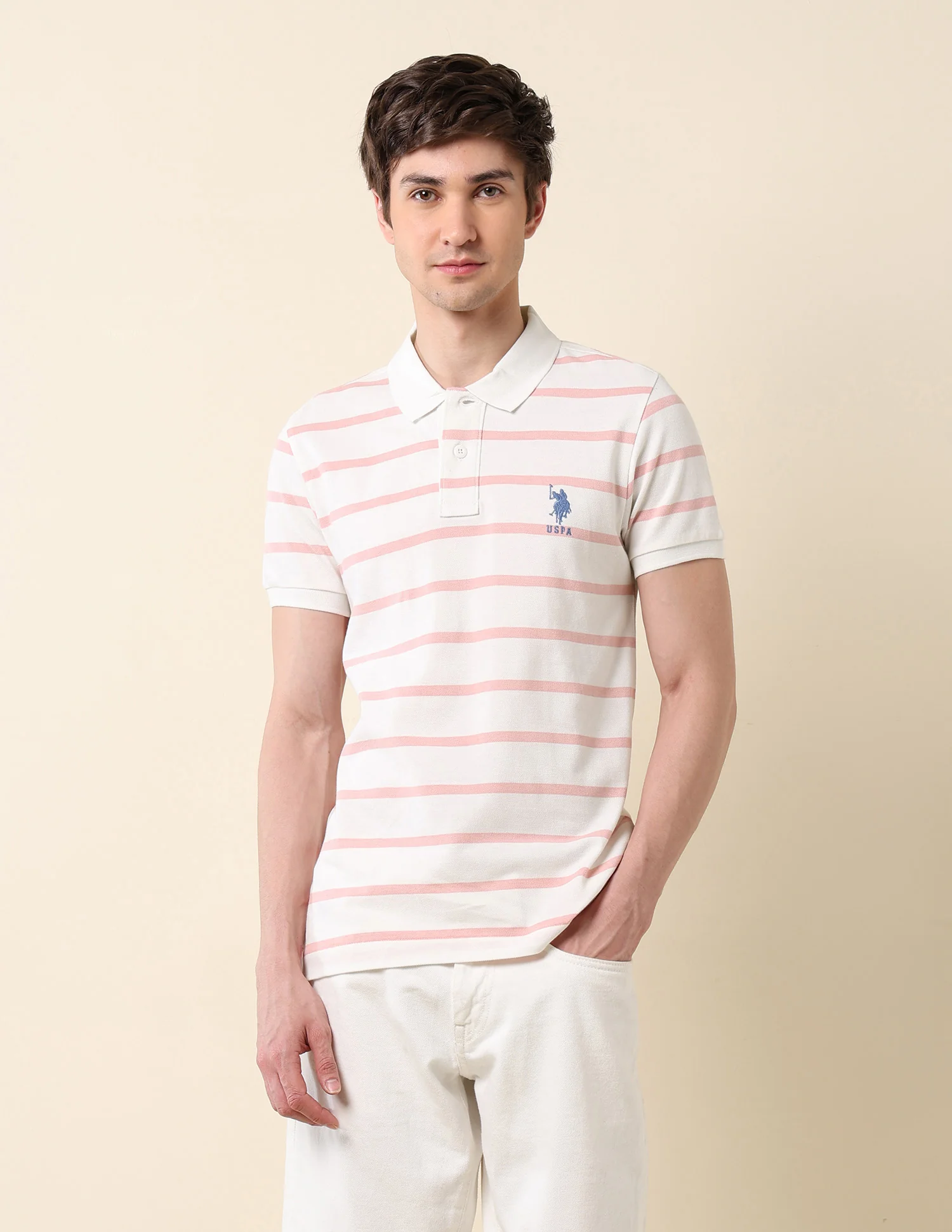 Horizontal Striped Classic Polo Shirt - Image 6