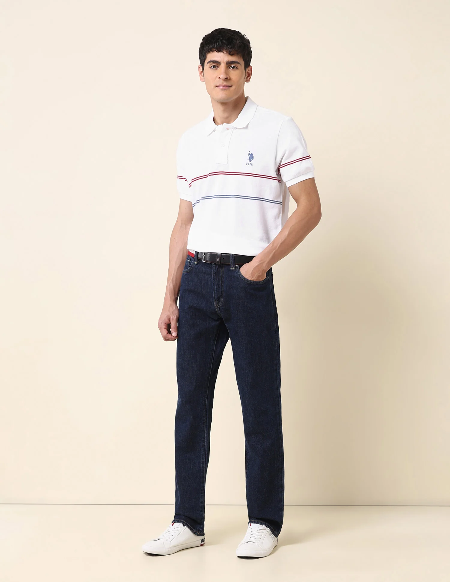 Horizontal Striped Classic Polo Shirt - Image 3