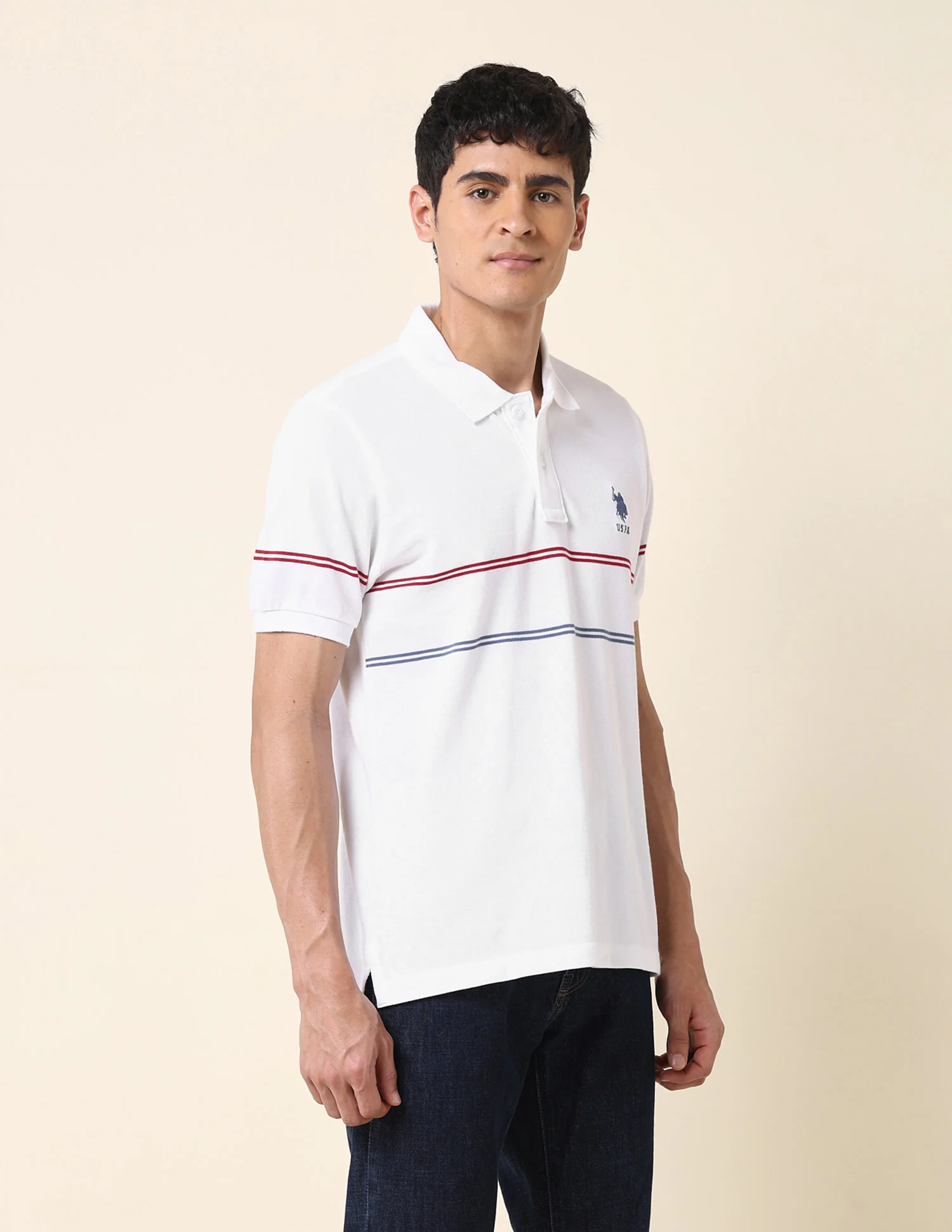 Horizontal Striped Classic Polo Shirt - Image 4