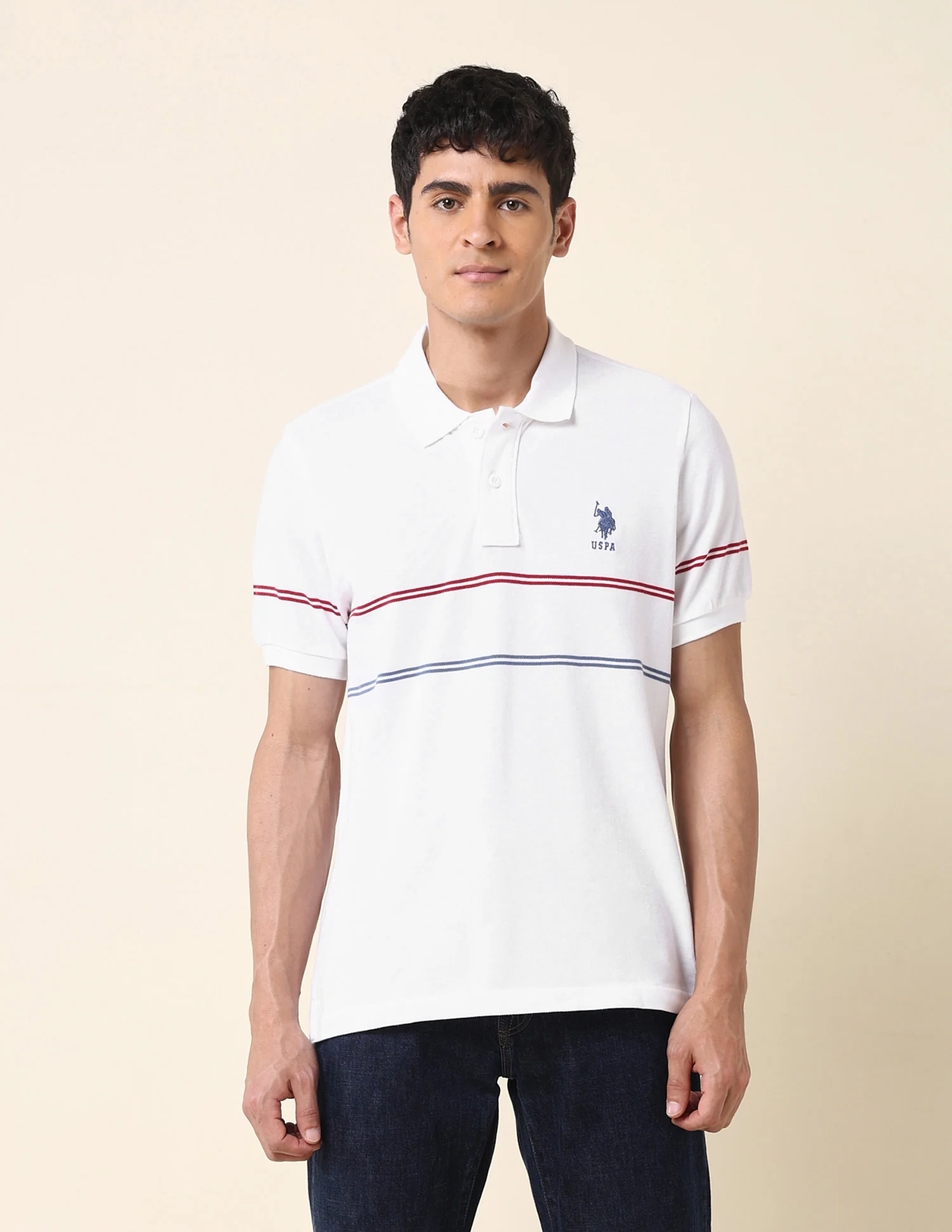 Horizontal Striped Classic Polo Shirt - Image 6
