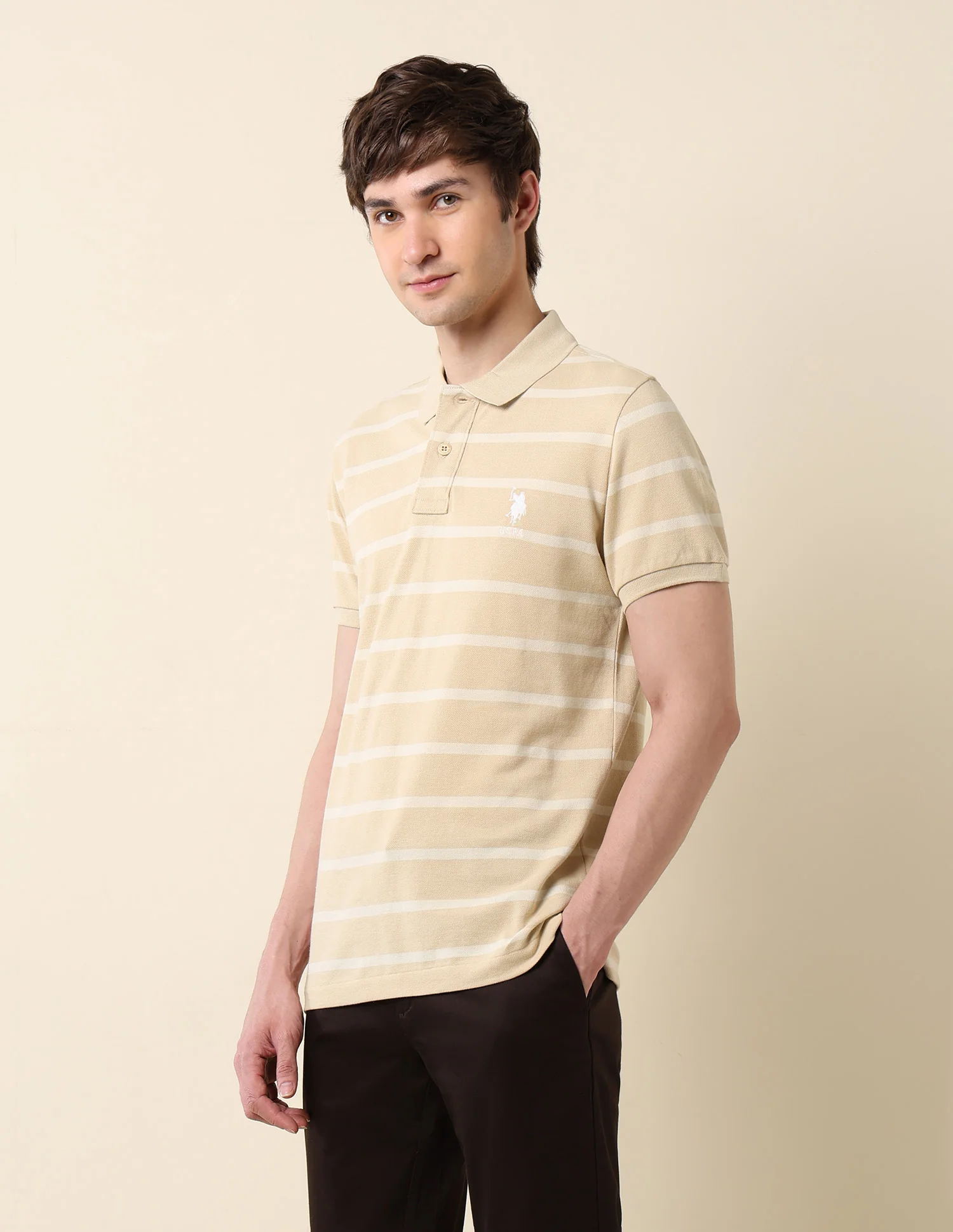 Horizontal Striped Classic Polo Shirt - Image 4
