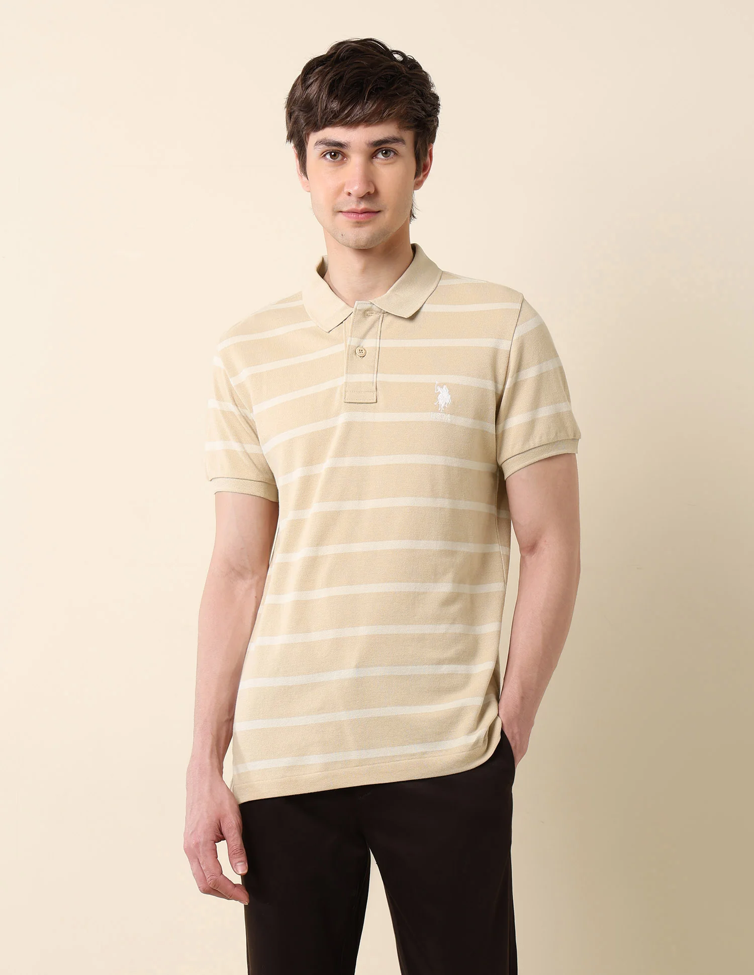 Horizontal Striped Classic Polo Shirt - Image 6