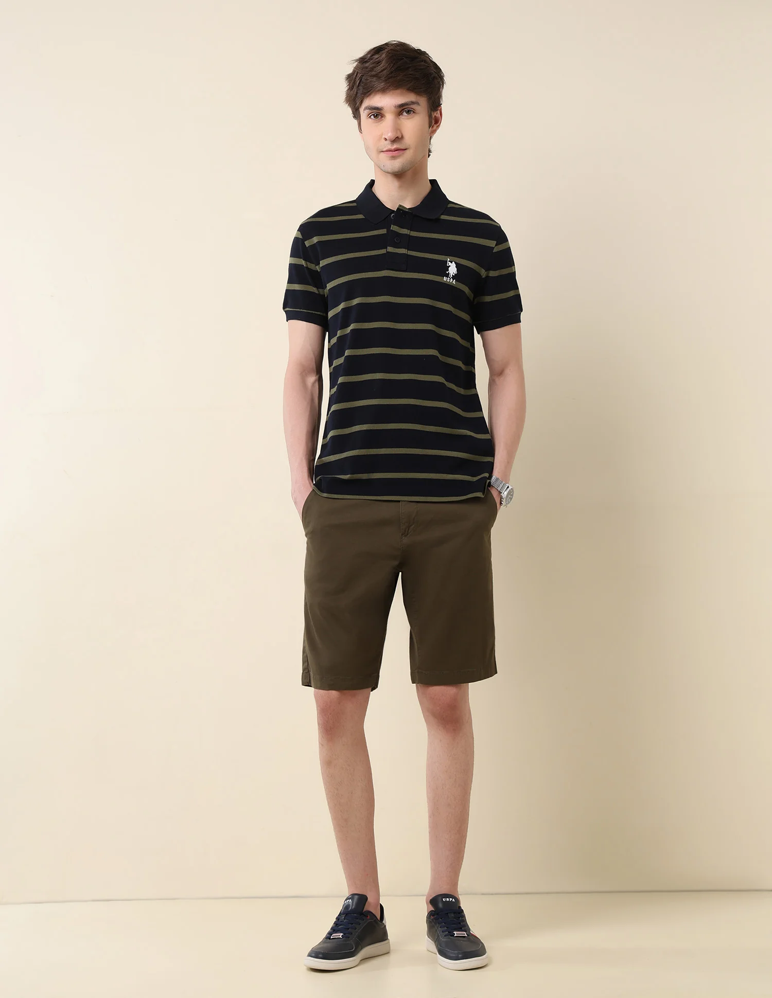 Horizontal Striped Classic Polo Shirt - Image 3