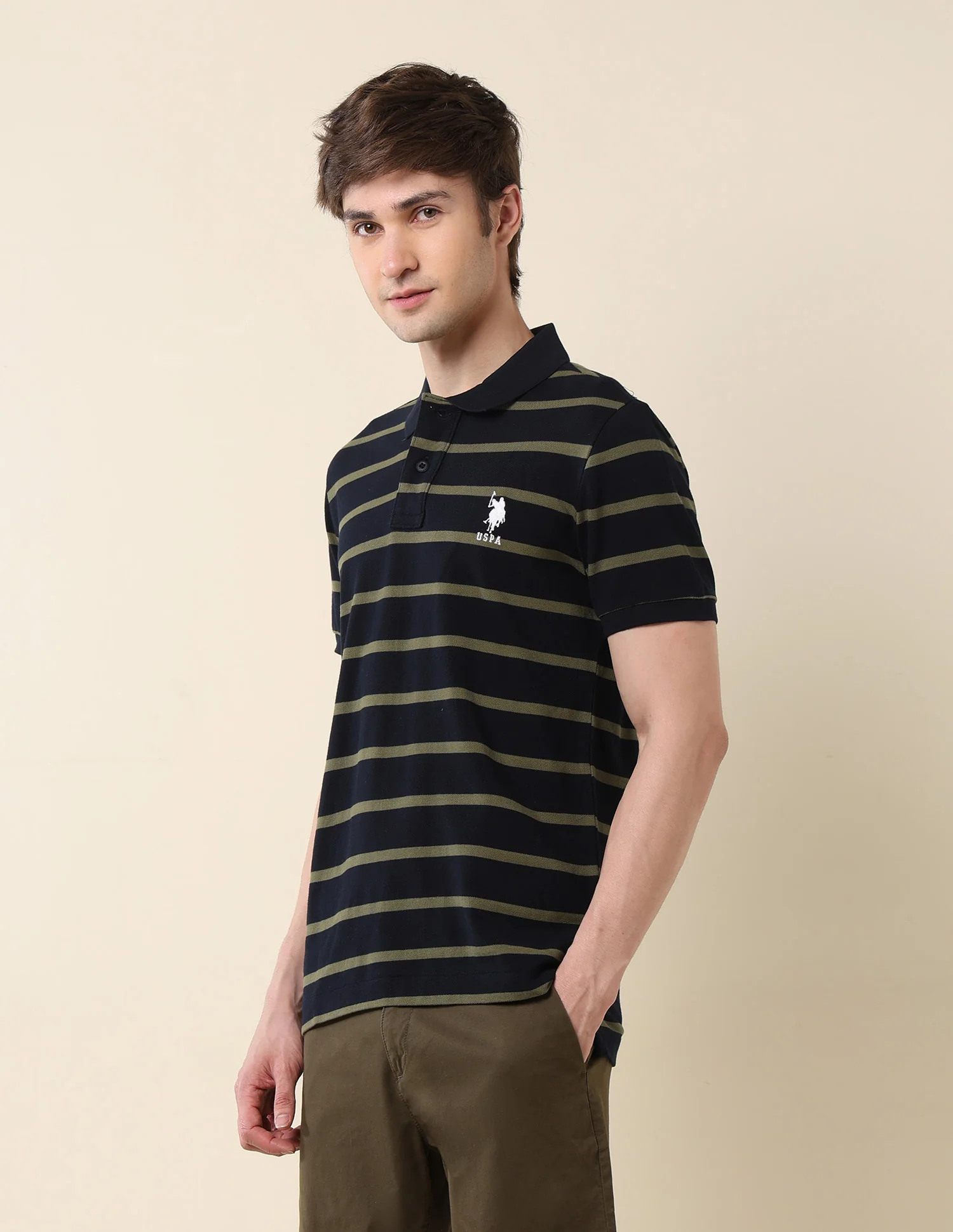 Horizontal Striped Classic Polo Shirt - Image 4