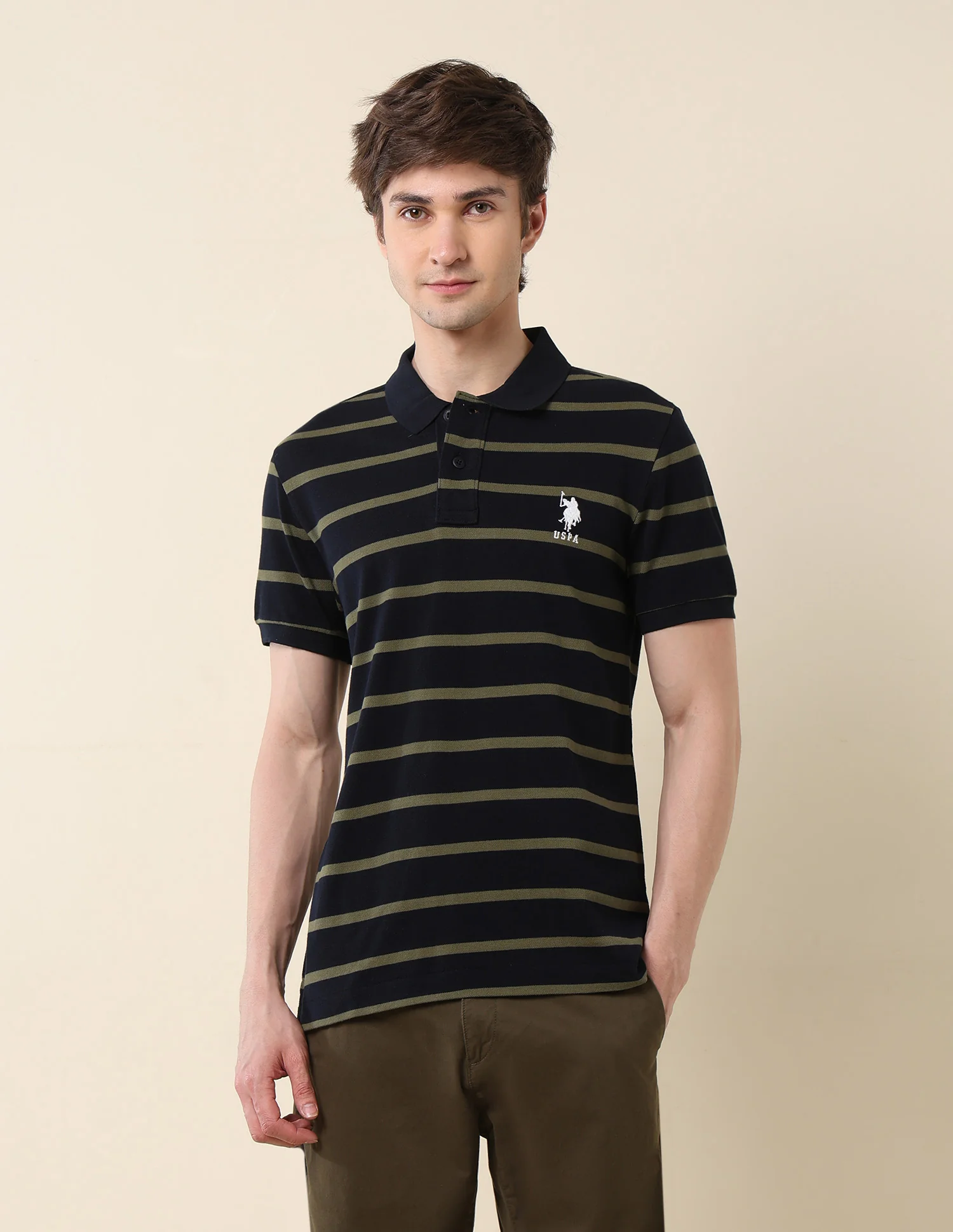 Horizontal Striped Classic Polo Shirt - Image 6