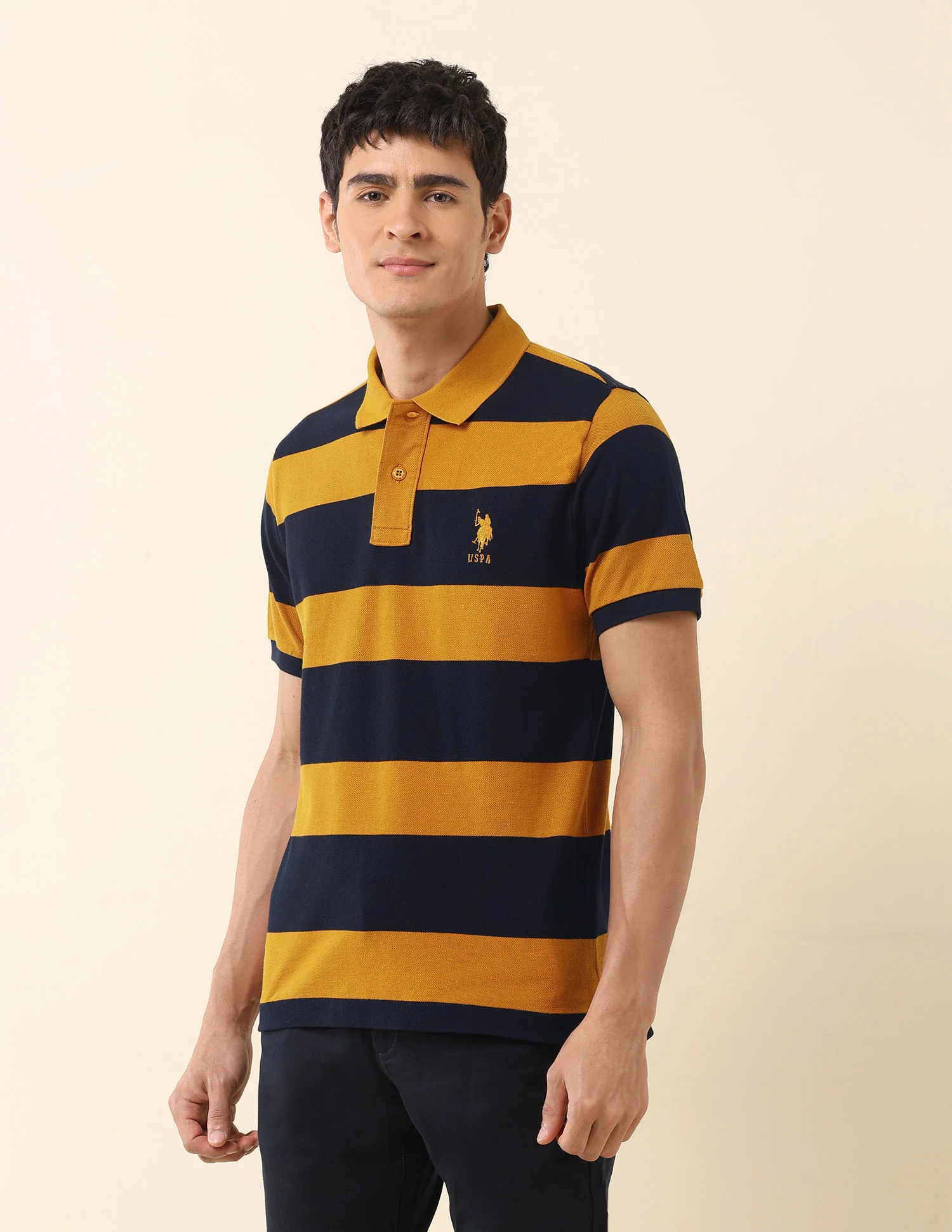 Horizontal Striped Classic Polo Shirt - Image 4