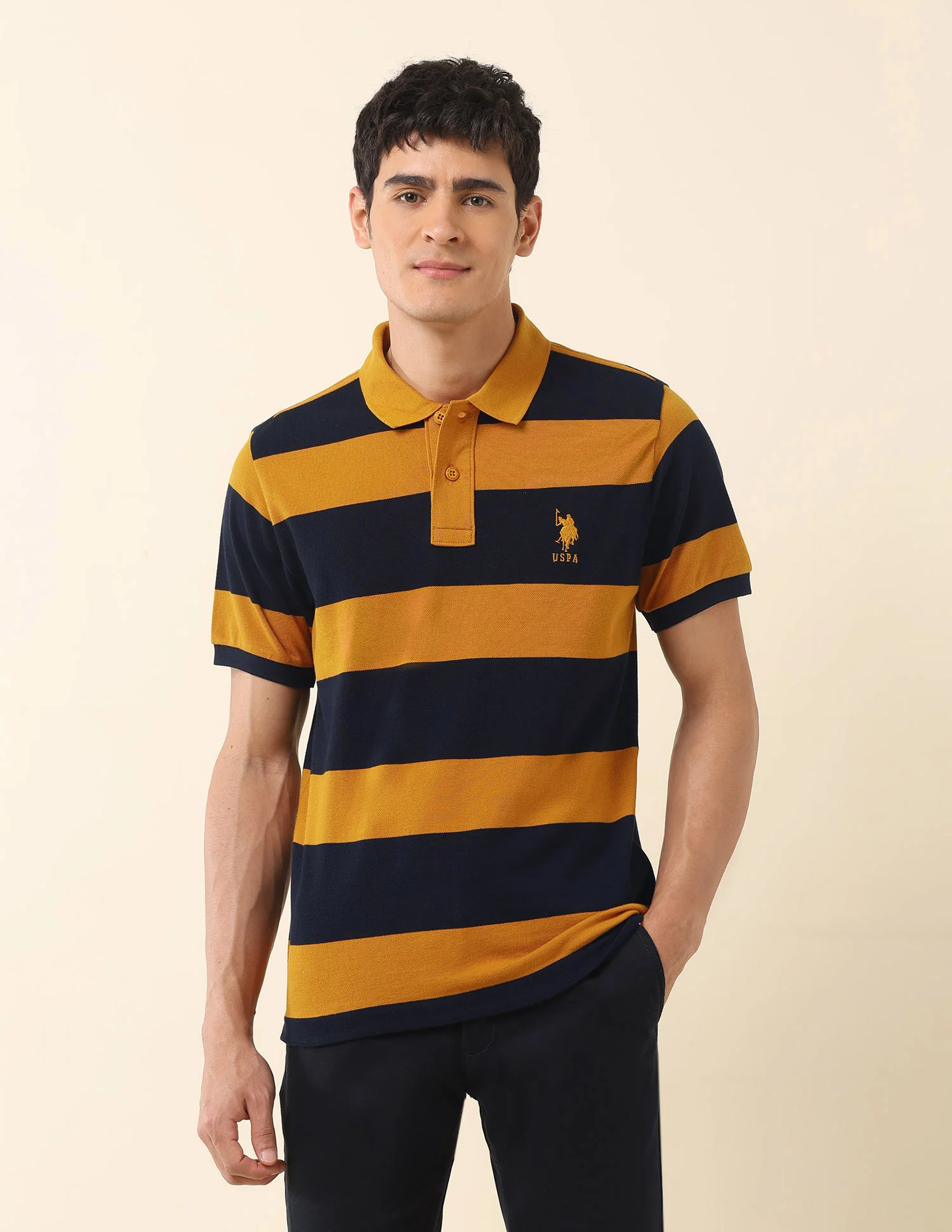 Horizontal Striped Classic Polo Shirt - Image 6