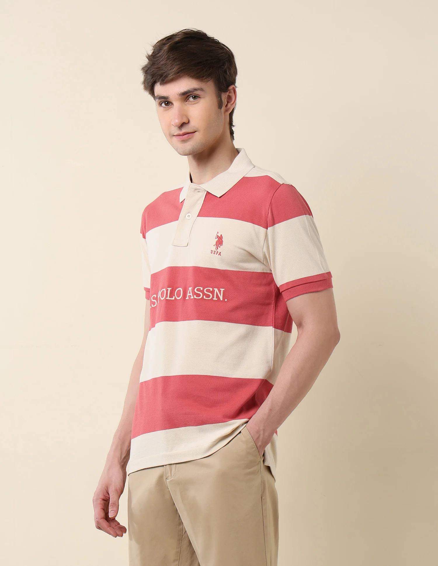 Horizontal Striped Classic Polo Shirt - Image 4