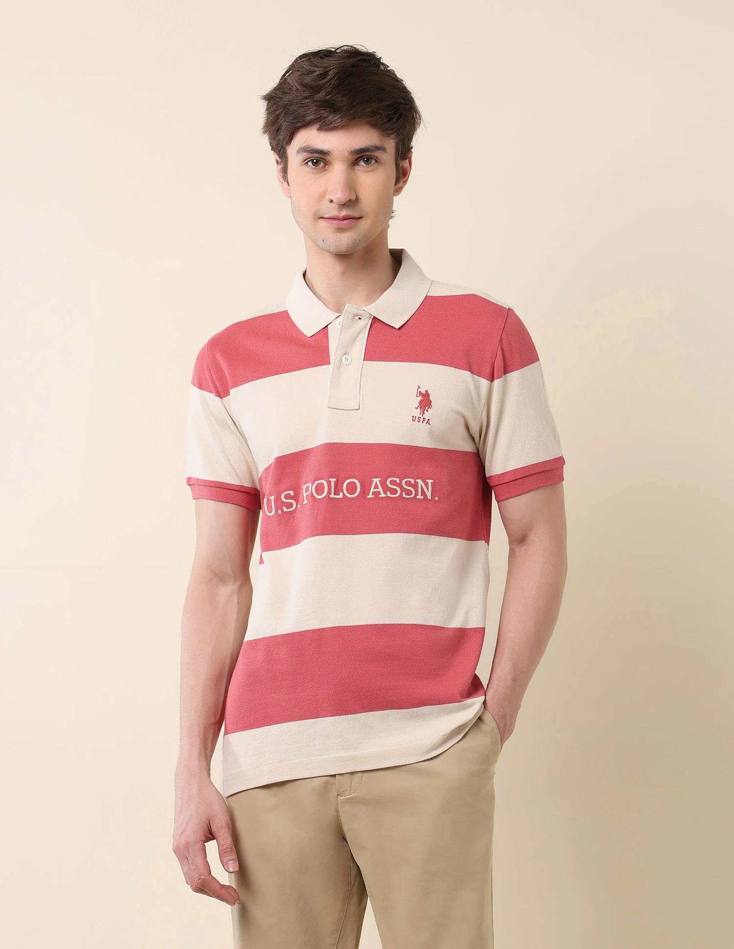 Horizontal Striped Classic Polo Shirt - Image 6
