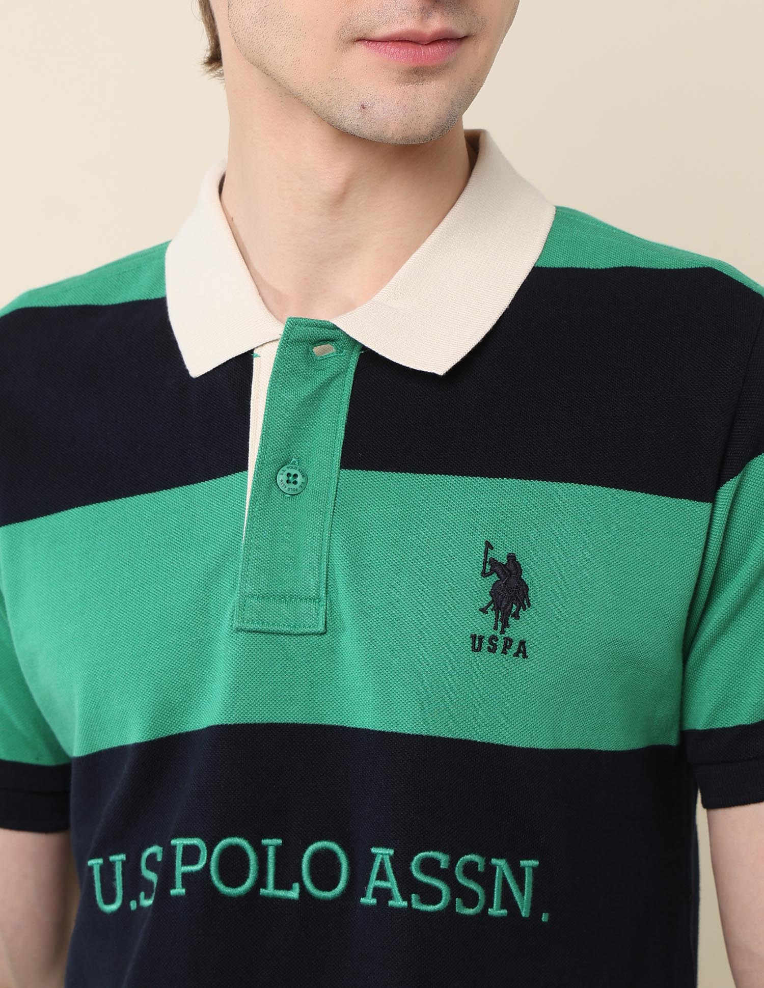 Horizontal Striped Classic Polo Shirt - Image 7