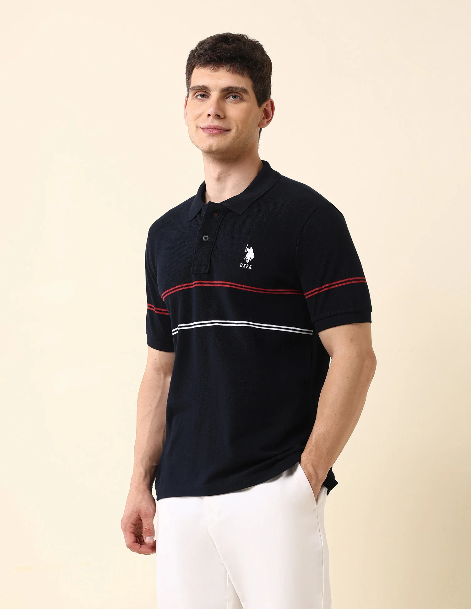 Horizontal Striped Classic Polo Shirt - Image 4