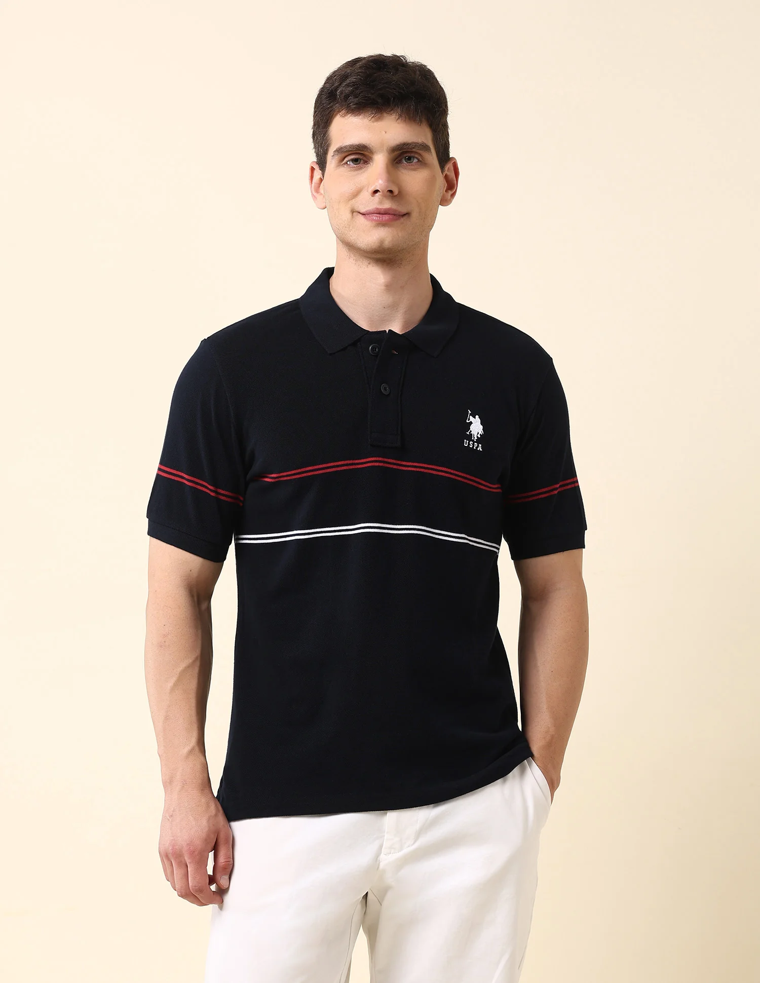 Horizontal Striped Classic Polo Shirt - Image 6