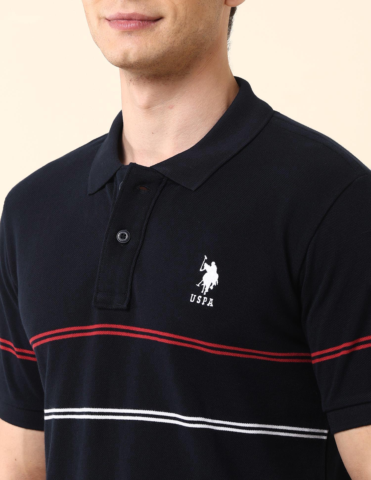 Horizontal Striped Classic Polo Shirt - Image 7