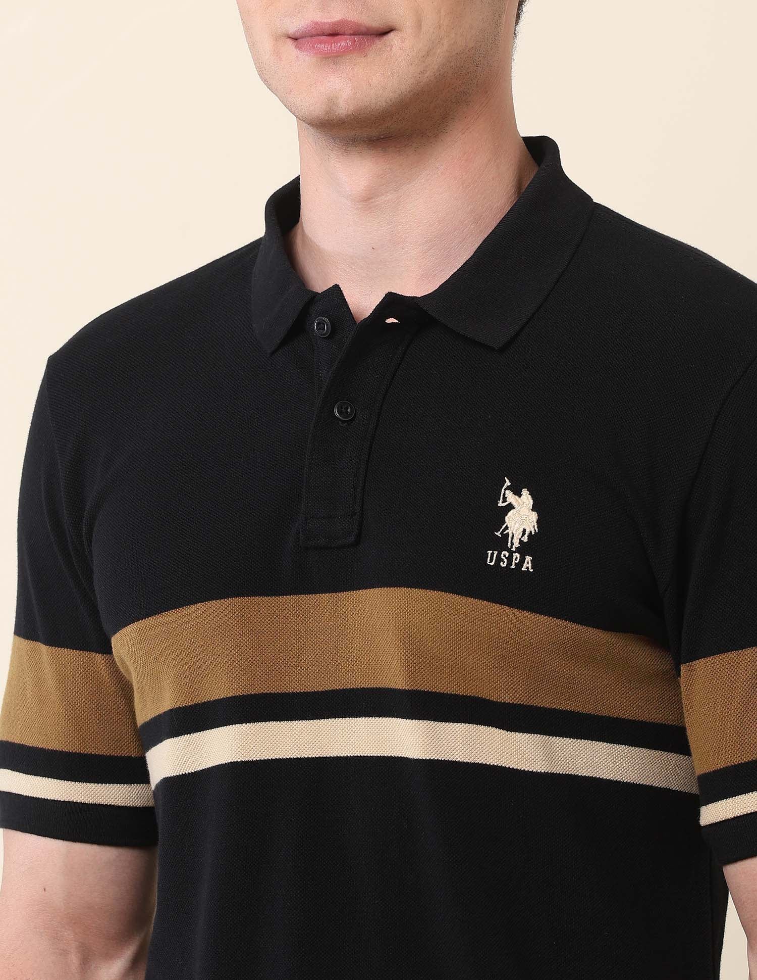 Horizontal Striped Modern Monochrome Polo Shirt - Image 7