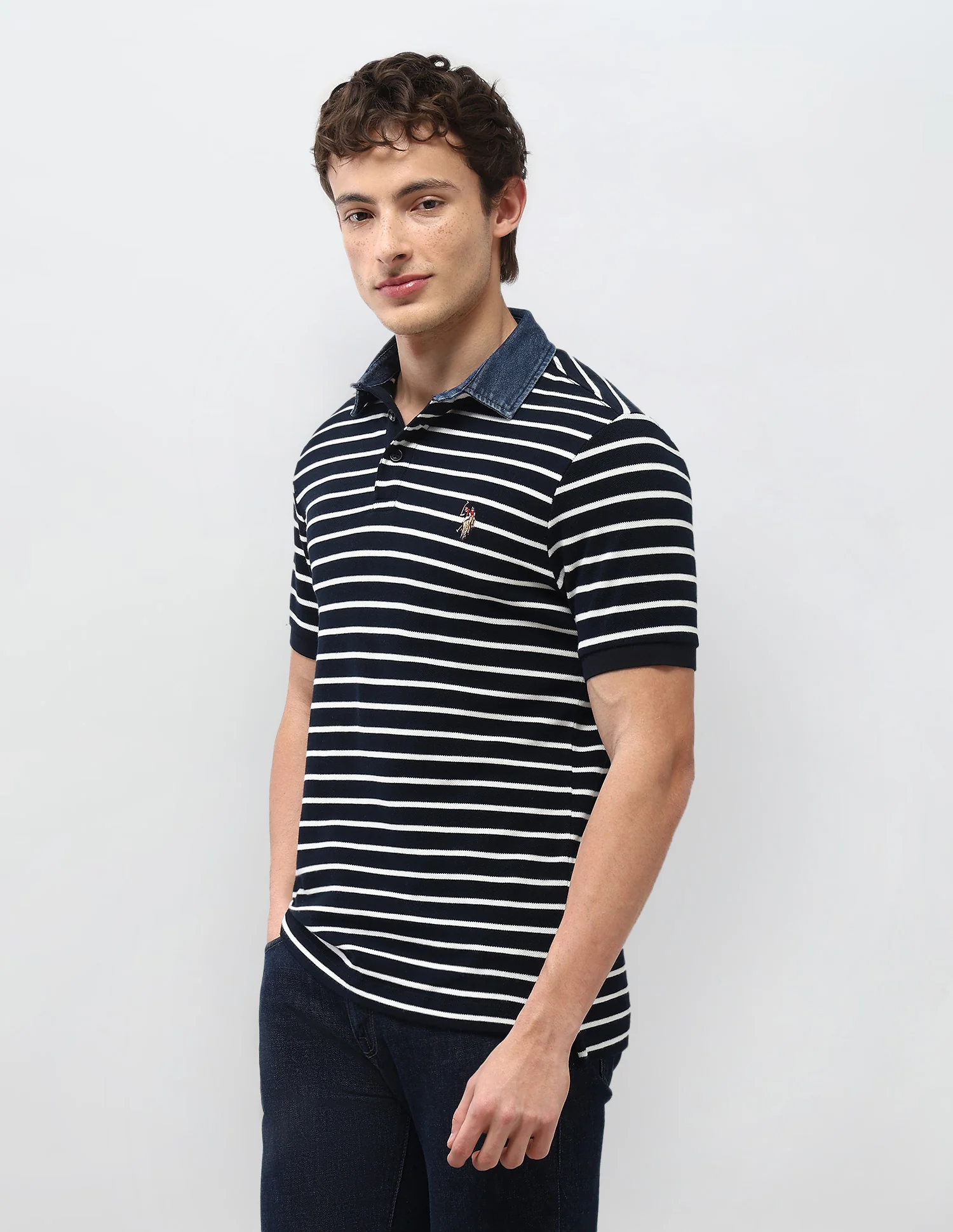 Horizontal Striped Motel On The Coast Polo Shirt - Image 4