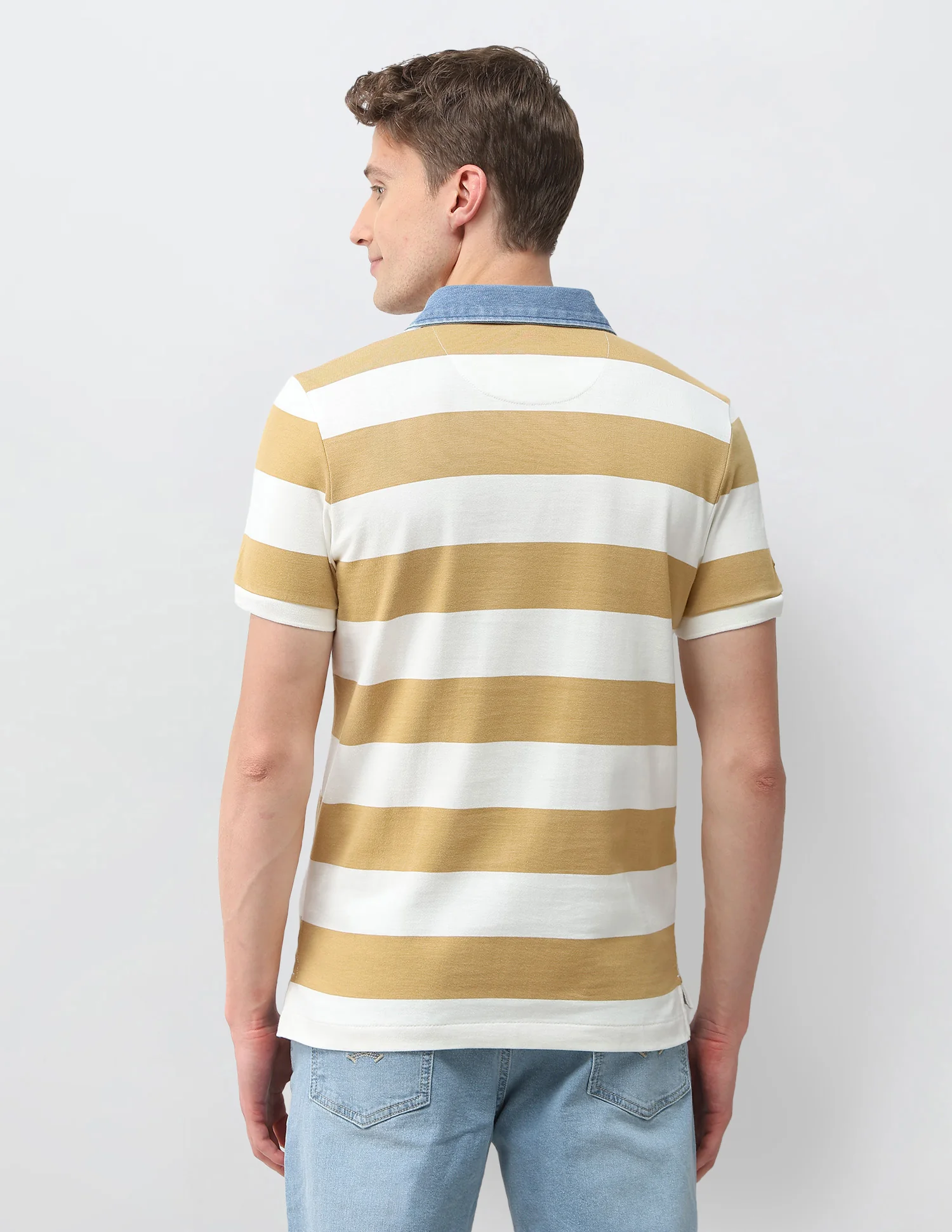 Horizontal Striped Muscle Fit Polo Shirt - Image 5