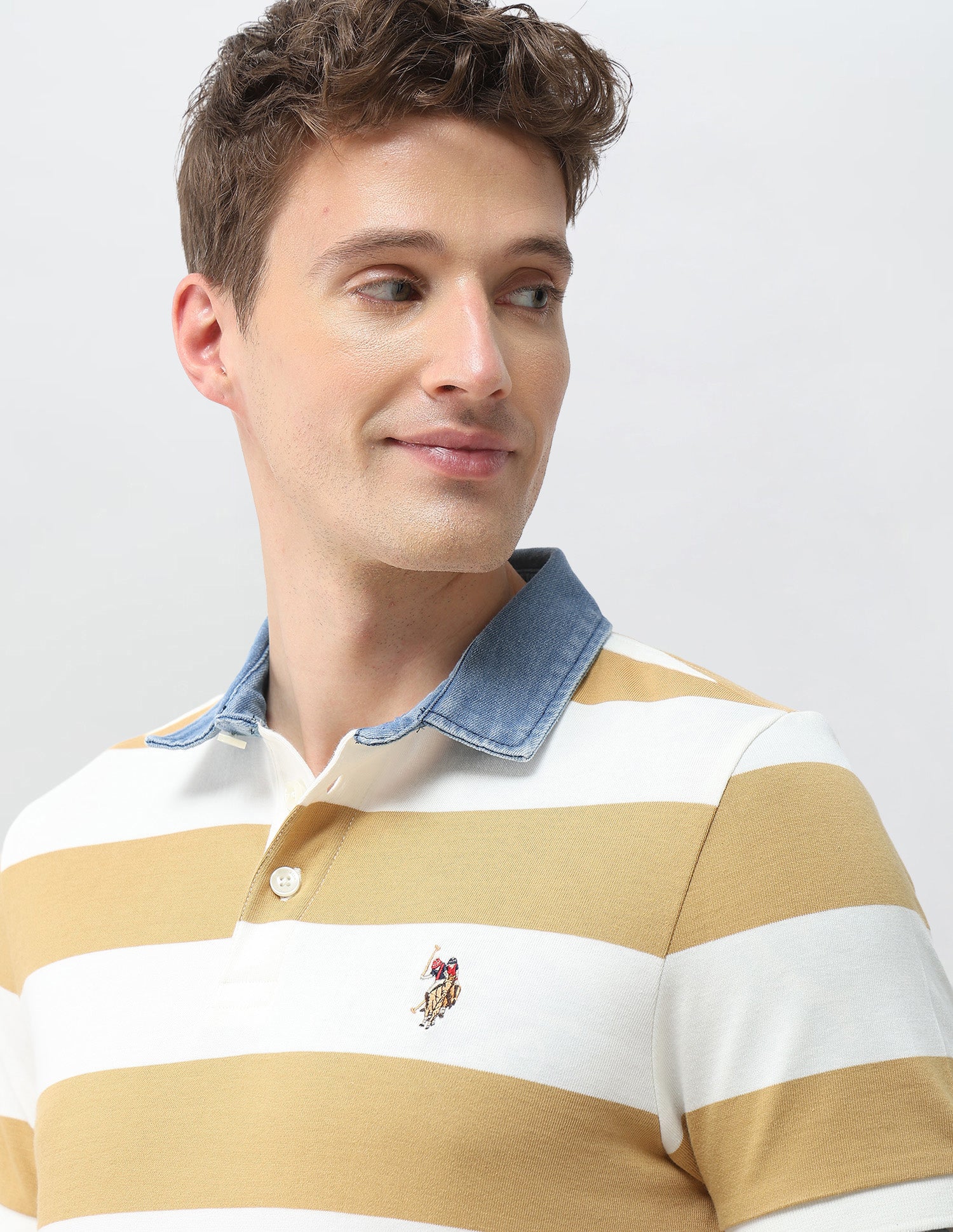 Horizontal Striped Muscle Fit Polo Shirt - Image 7